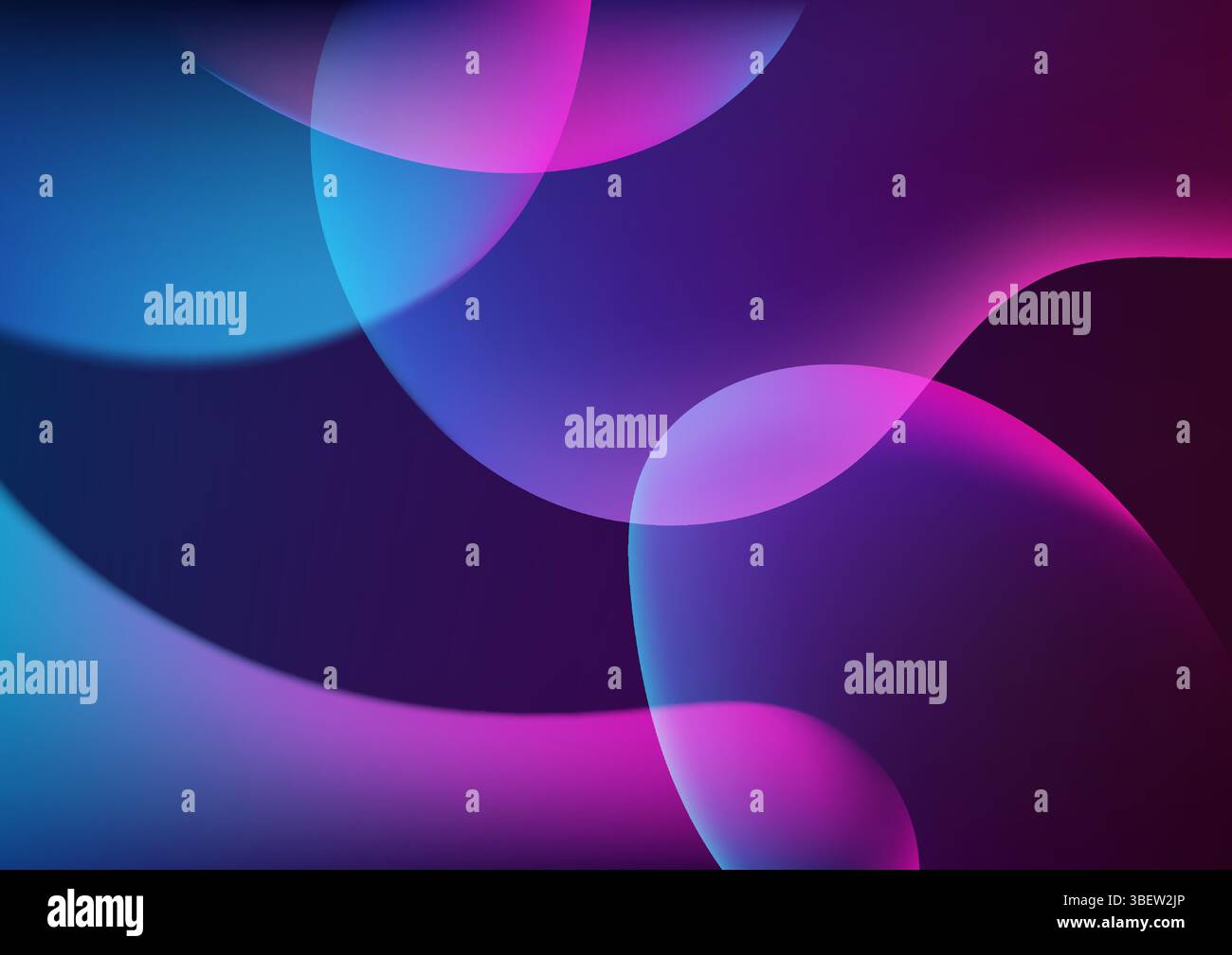 Abstrakter Hintergrund mit durchscheinenden, sich überlappenden Formen in sanftem Blau, Lila und Rosa Verläufen mit verschwommenen Kanten, modernem, ätherischem und vibran Stock Vektor