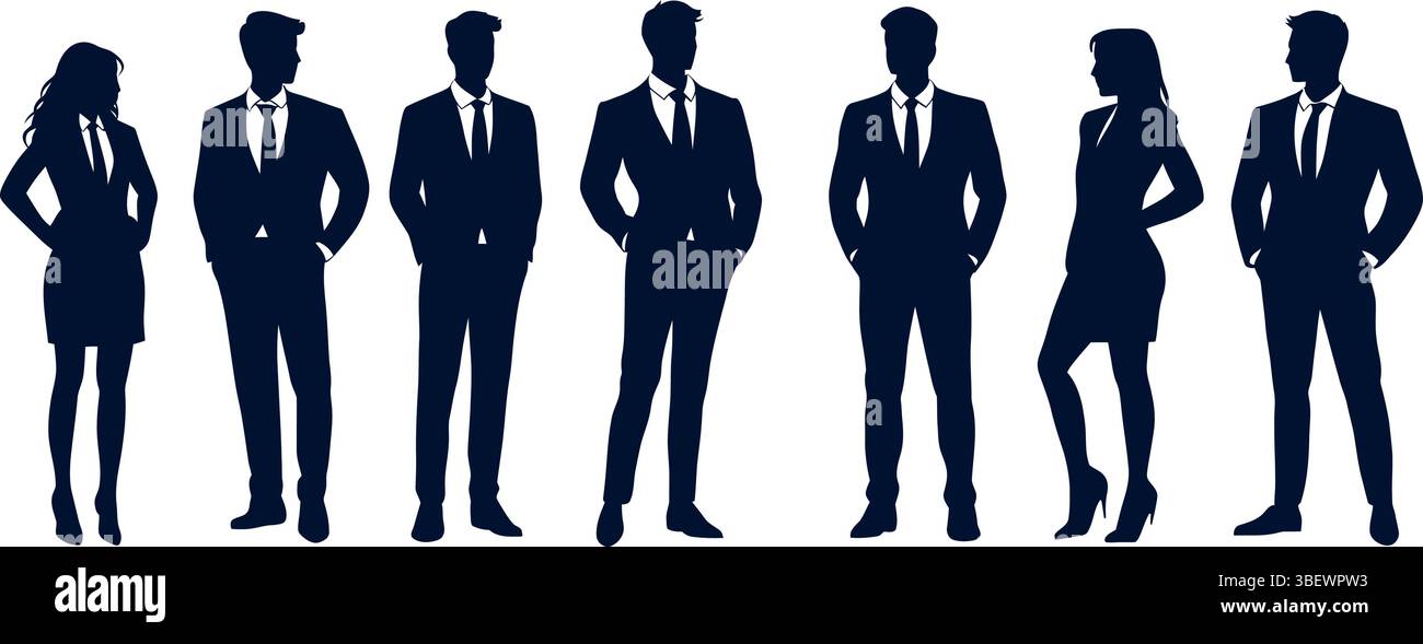 Professionelle geschäftliche Silhouetten | Symbole für Unternehmensteams und Bürodesign Stock Vektor Professionelle geschäftliche Silhouetten | Symbole für Unternehmensteams und Bürodesign Stock Vektor