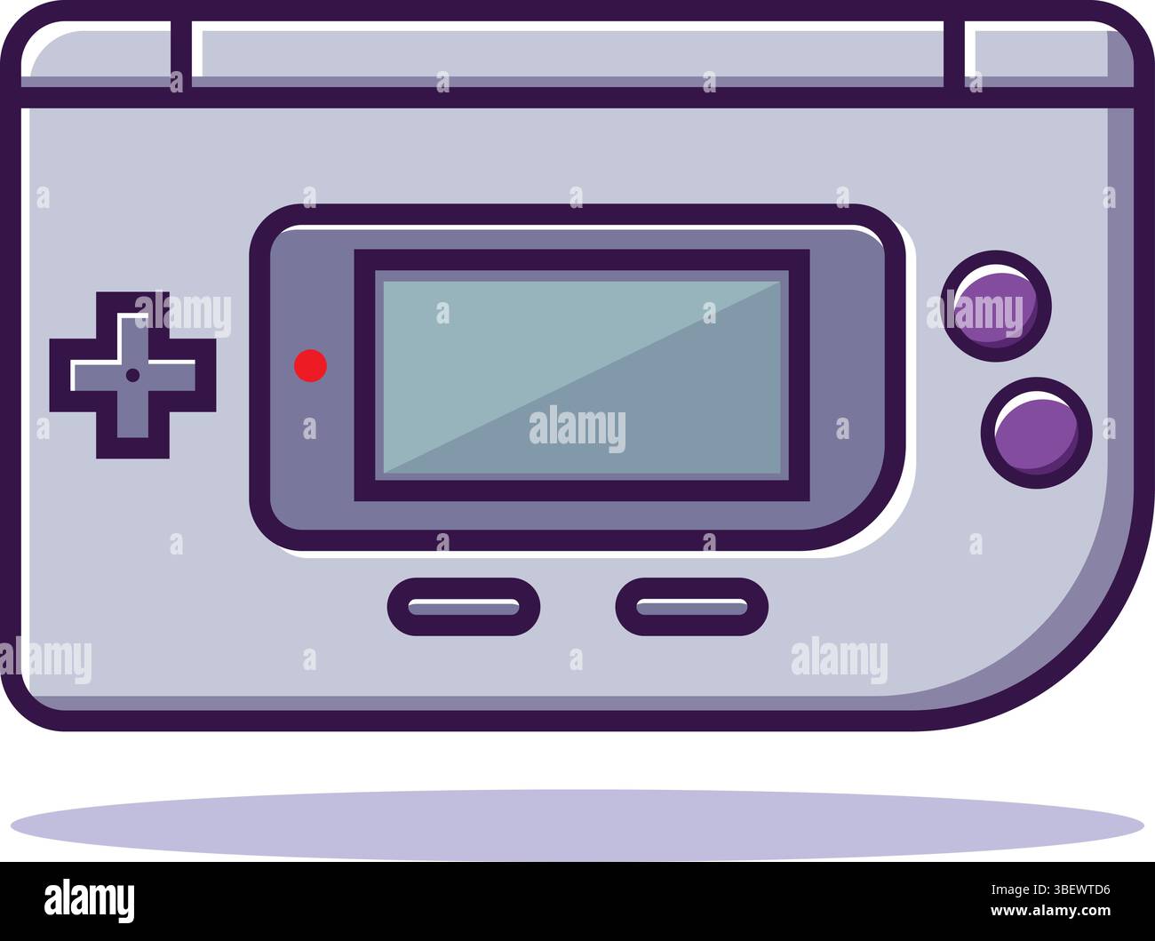 Retro 90s Gamepad Controller Illustration auf weißem Hintergrund Stock Vektor