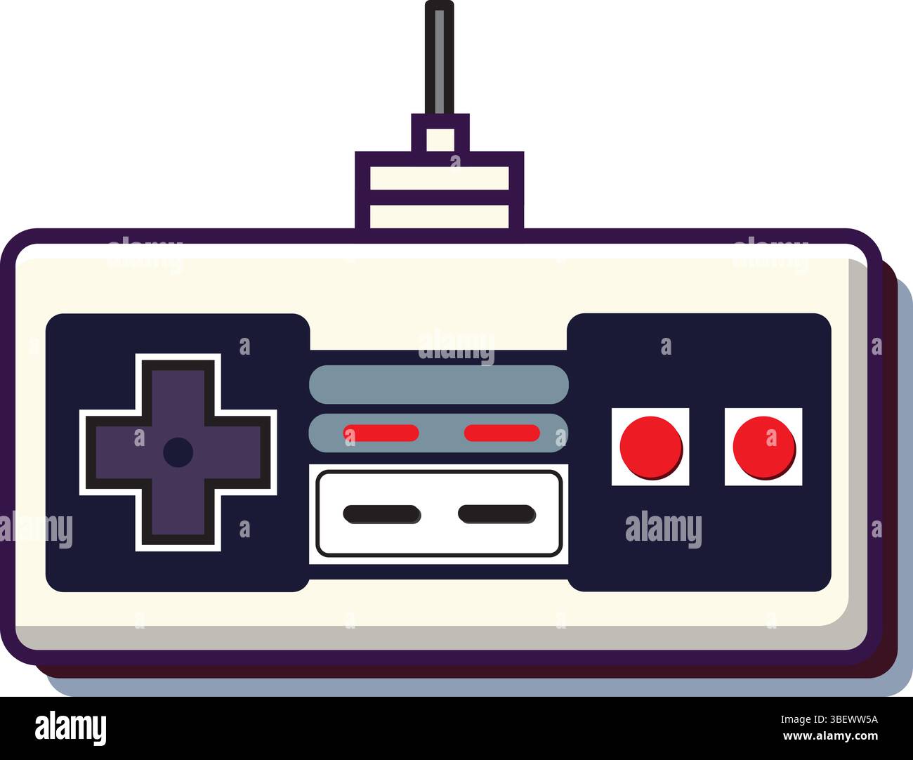 Retro 90s Gamepad Controller Illustration auf weißem Hintergrund Stock Vektor