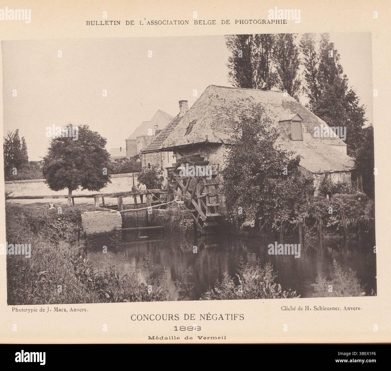 Maes, Joseph, Schleusner, H., Moulin und Kampagne, Foto, Fotos, Höhe mm, Breite mm, Fotograf, 1888 - 1888, viertes Viertel 19. Jahrhundert, Heliogravure, belgisch, 1838 - 1908, Fotograf Stockfoto
