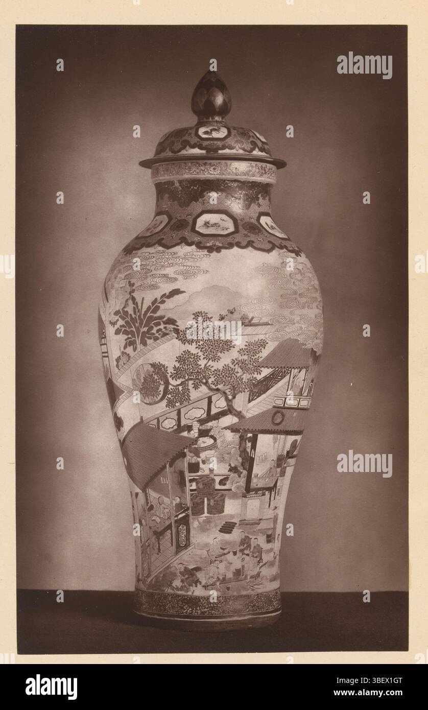 Ein Paar Mandarinenbecher und -Deckel, Foto, Fotos, Höhe mm, Breite mm, Fotograf, 1880 - 1885, viertes Viertel des 19. Jahrhunderts, Woodburytype Stockfoto