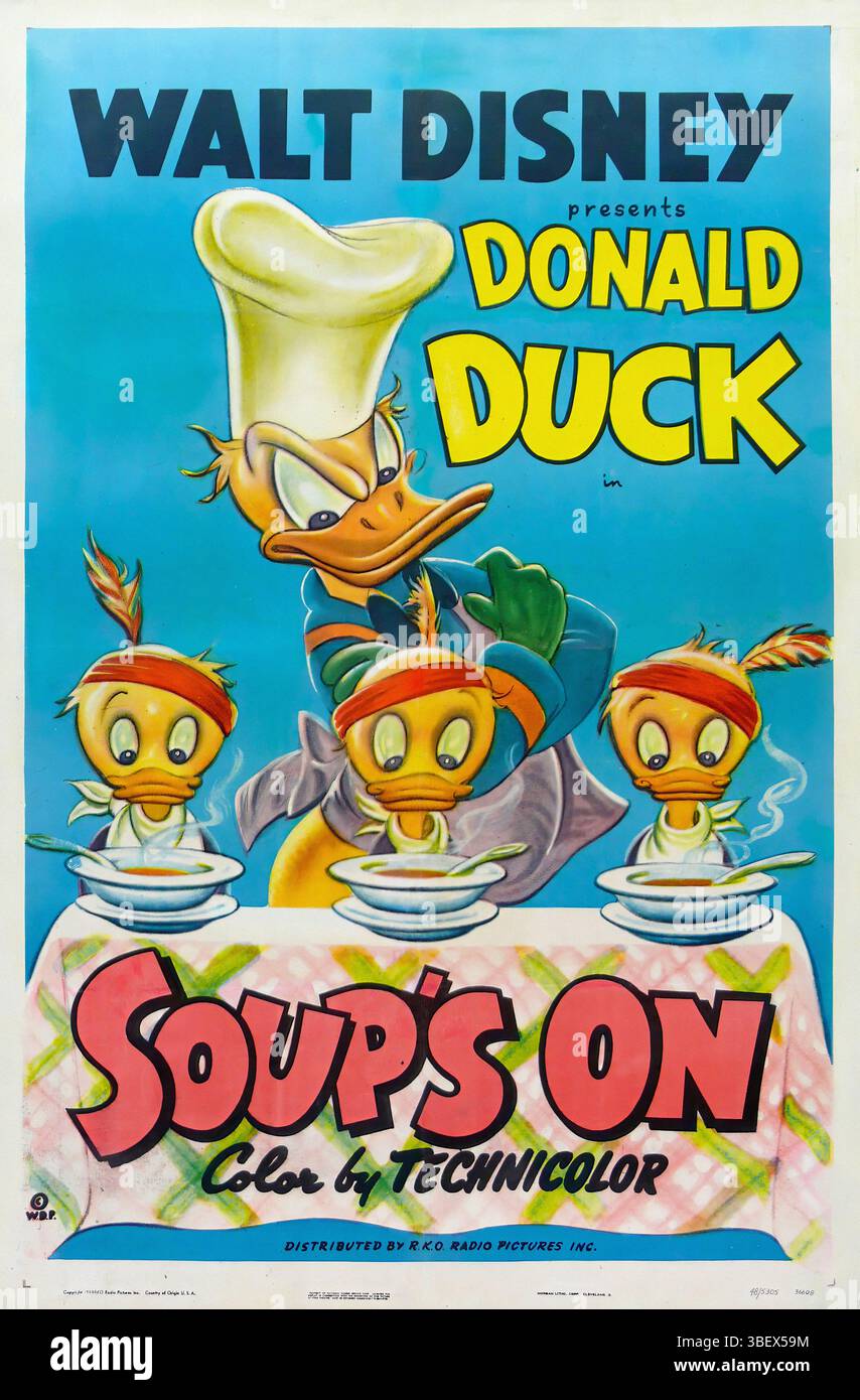 WALT DISNEY präsentiert DONALD-ENTEN-SUPPEN AUF - Original-Filmplakat Stockfoto