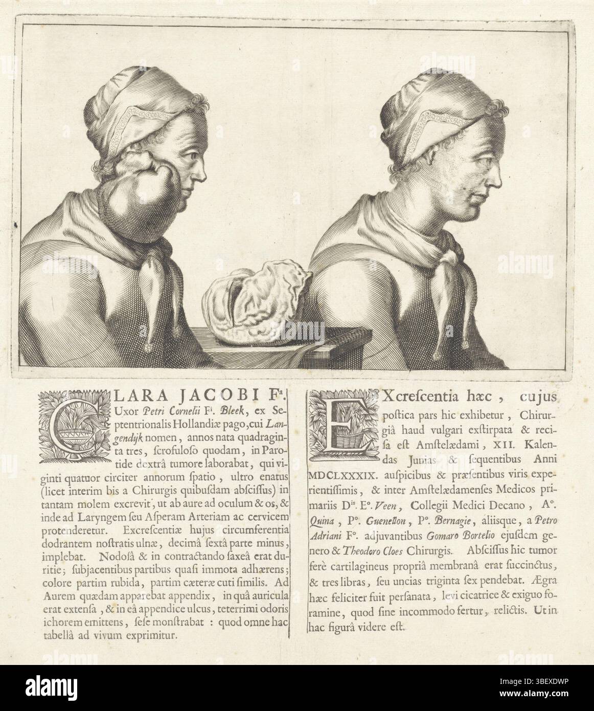 Visscher, Cornelis (II), Clara Beek, Druck, Höhe mm, Breite mm, Noord-Nederlands, 1629 - 1658-01-16, Drucker, Papier, Gravur, Gravur (Druckprozess), Druckerei Stockfoto