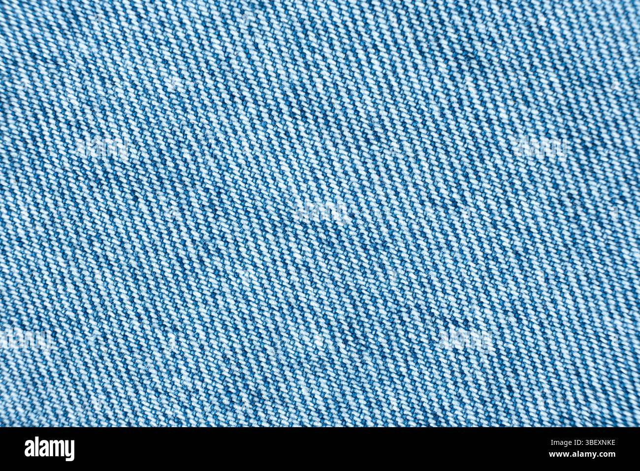 Detaillierte Ansicht der gewebten blauen Denim-Garne Stockfoto