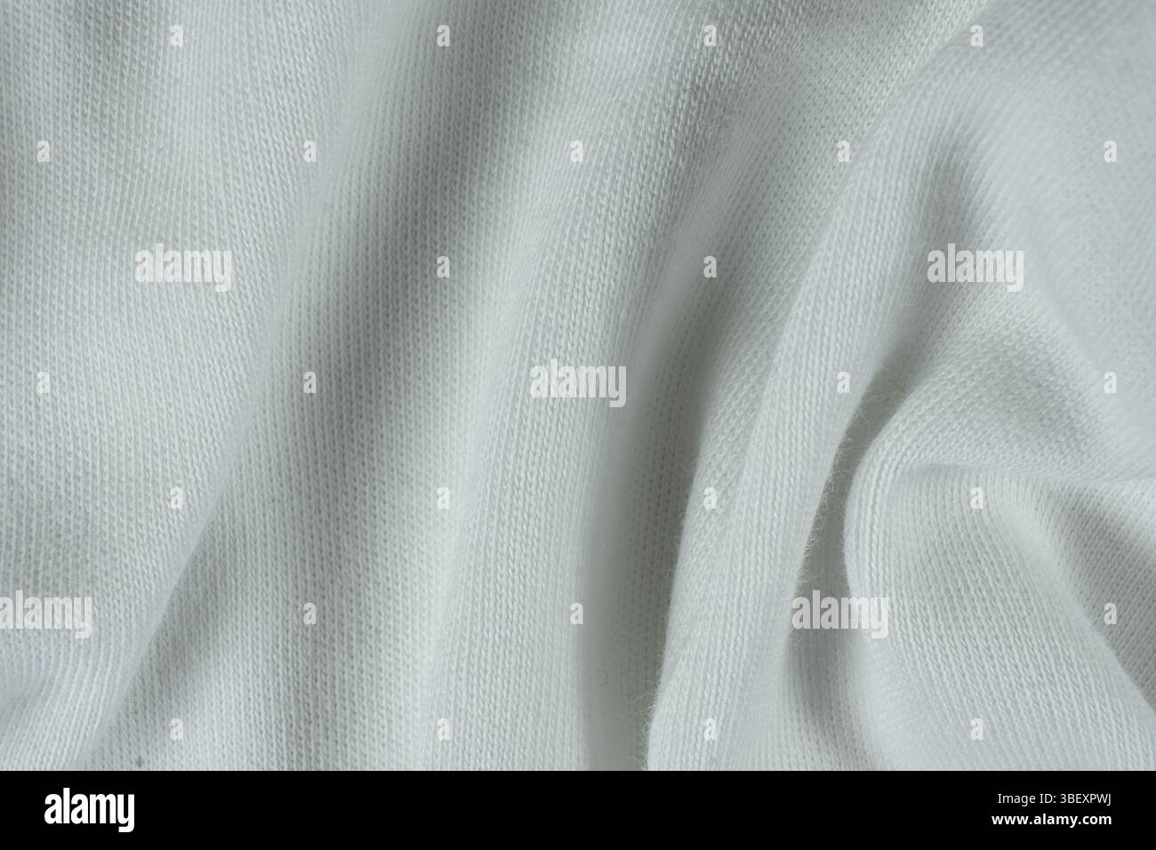 Nahaufnahme der abstrakten Baumwoll-Textil-Oberfläche Draufsicht. Stockfoto