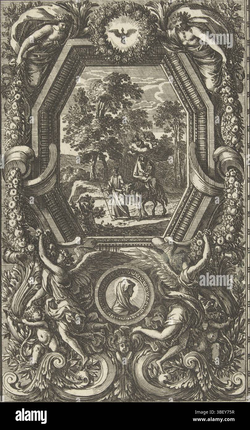 Louis XIV (König von Frankreich), Paris, Mariette, Pierre (II), Frankreich, Lepautre, Jean, Ornemens de Paneaux, Platte mit Malerei aus dem Flug nach Ägypten, Platte in Liste der Eichenblätter., Druck, Ornamentdruck, Drucke, Ornamentdrucke, Höhe 223 mm, Breite 145 mm, Französisch, 1618-06-28-1682-02-02, Druckmaschine, 1655 - 1657, drittes Viertel 17. Jahrhundert, Papier, Ätzen, Ätzen, Werkkonzeption, nach eigenem Entwurf, Publikation (Event), Publikation, 1634 - 1716, Verlag, 5. September 1638 - 1715-031, Empf.“ Stockfoto