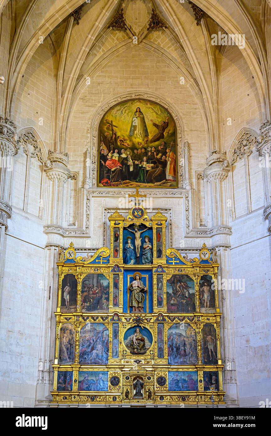Kunstverzierte Altar, ein architektonisches Detail des Klosters San Juan de los Reyes. Stockfoto