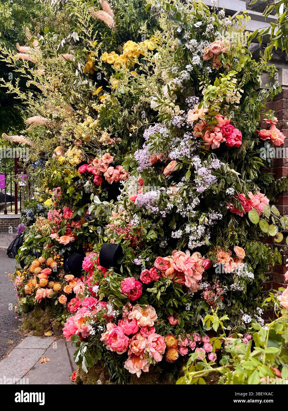 Eine wunderschöne Ausstellung frischer Blumen im Rahmen der RHS Chelsea Flower Show 2025 in Chelsea, London, England, Großbritannien, Europa im Frühjahr. - Smartphone-aufgenommenes Stockfoto