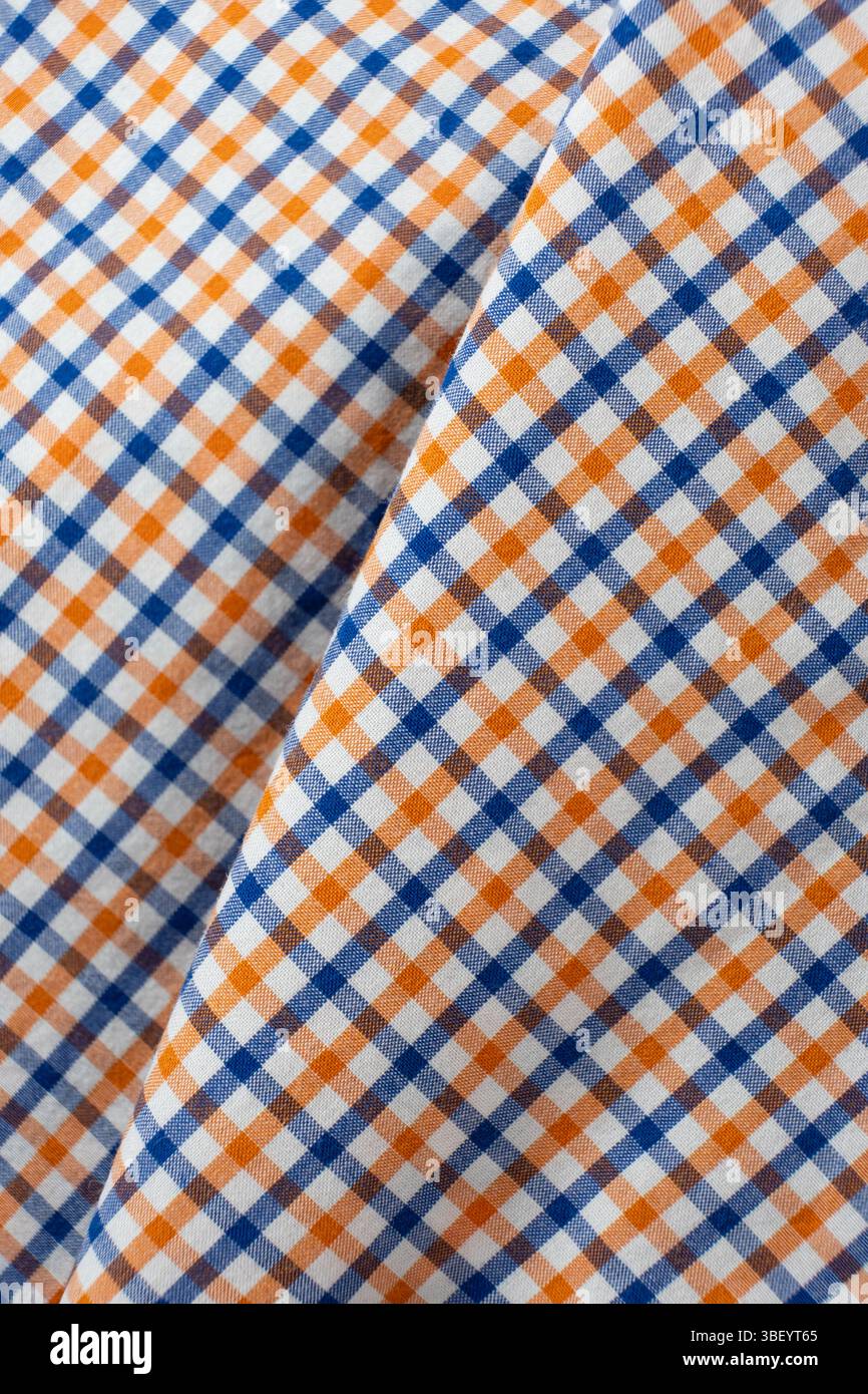 Makrostruktur eines Gewebes, das zu 100 % aus Baumwolle besteht Stockfoto