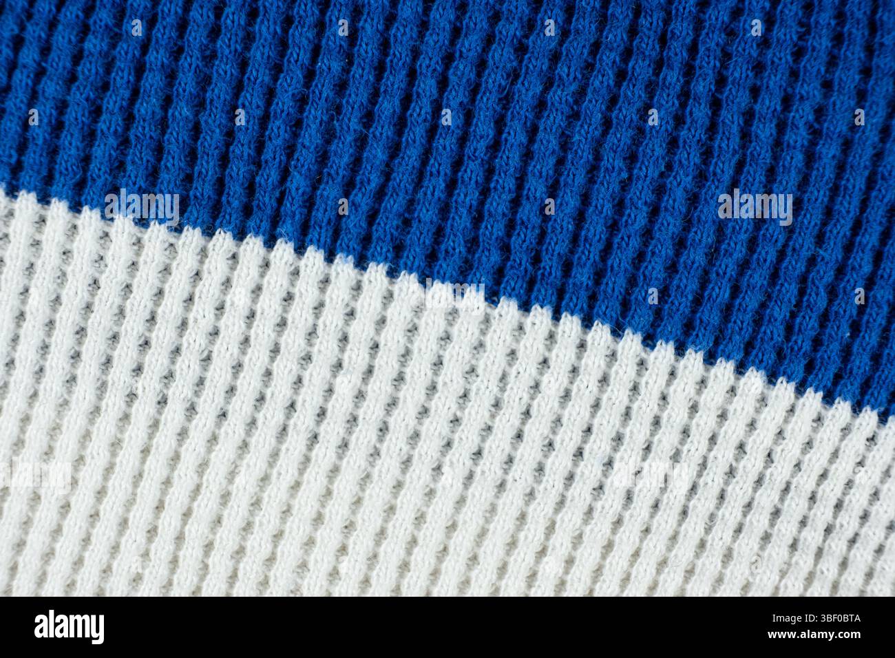 Nahaufnahme aus 100 % Baumwollmaterial. Stockfoto