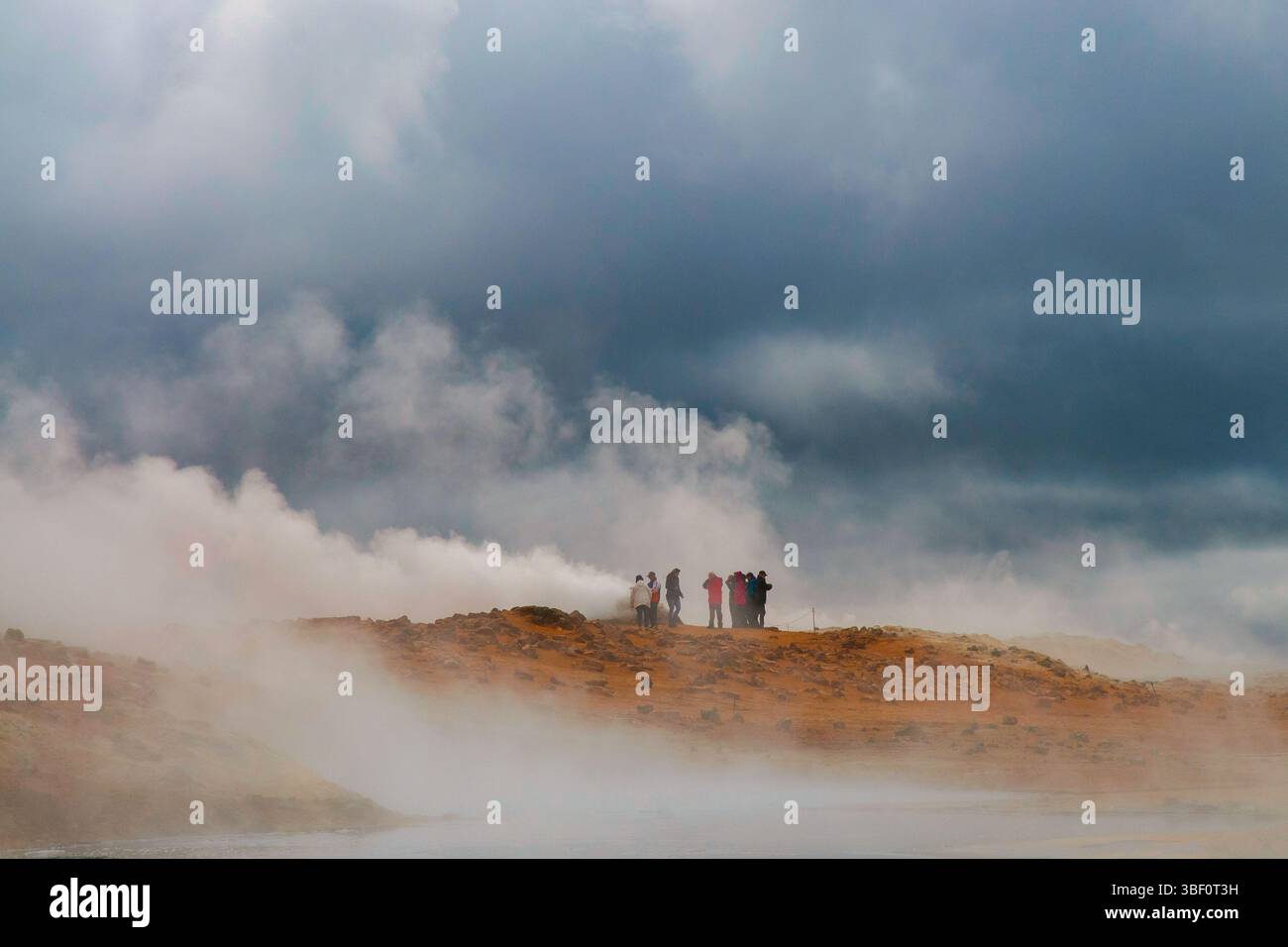 Dampfendes Geothermiegebiet Námaskarð - Nordosten Islands. Stockfoto