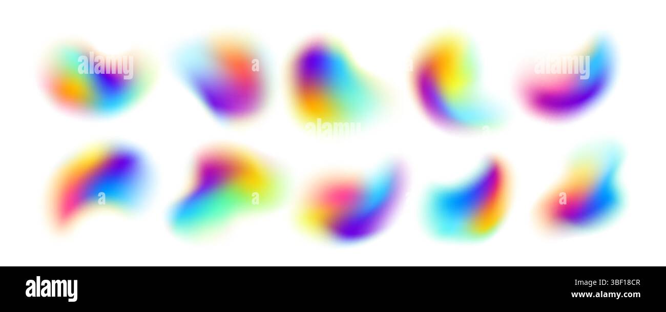 Abstrakte bunte Verlaufselemente Vektor-Illustration Hintergrund, der lebendige Formen darstellt, die sich lebendig über einer weißen Basis verschmelzen und modernes Design verbessern Stock Vektor