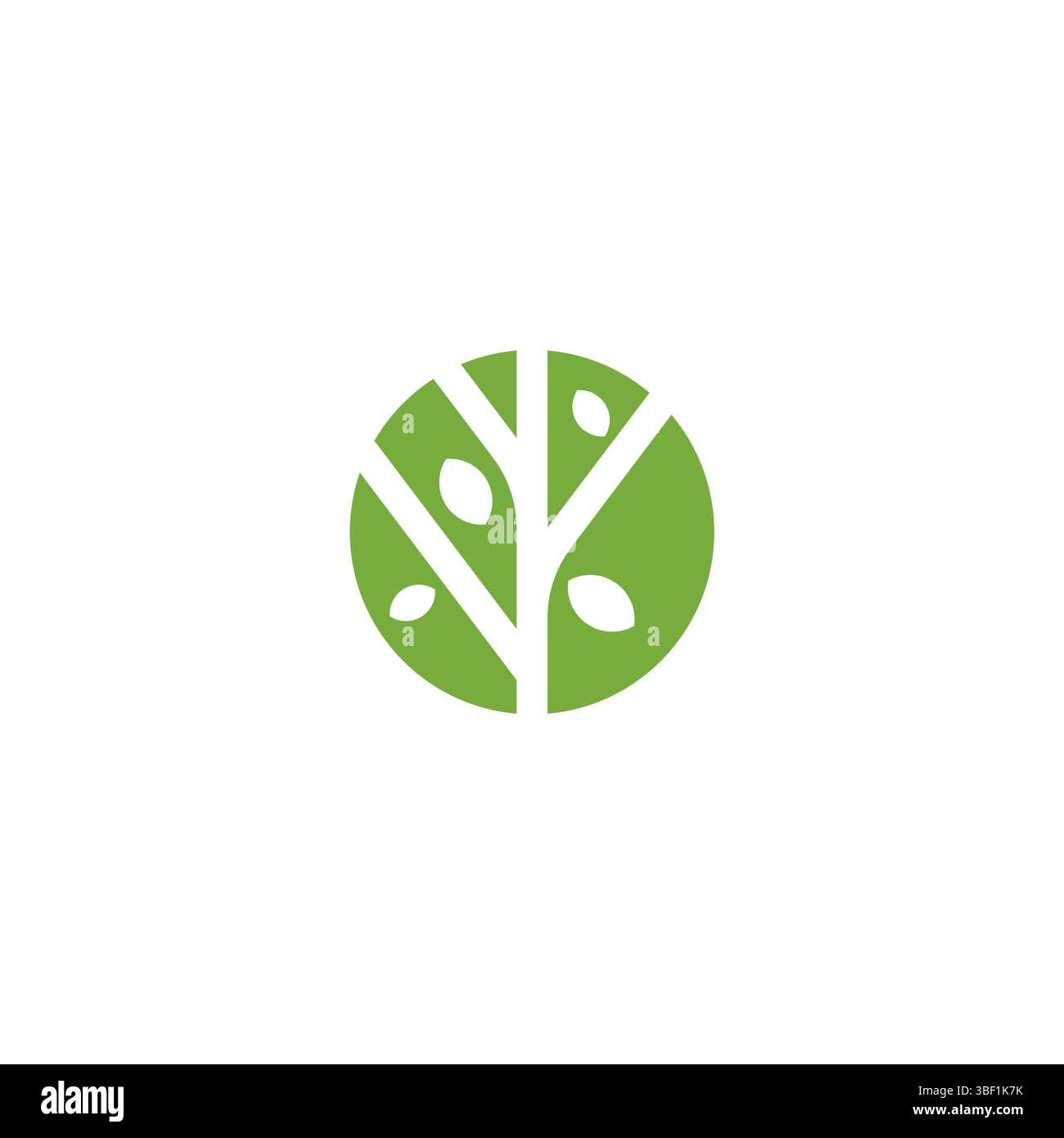 Baumlogo mit Blatt. Öko Green Organic Plant Vektor Stock Vektor