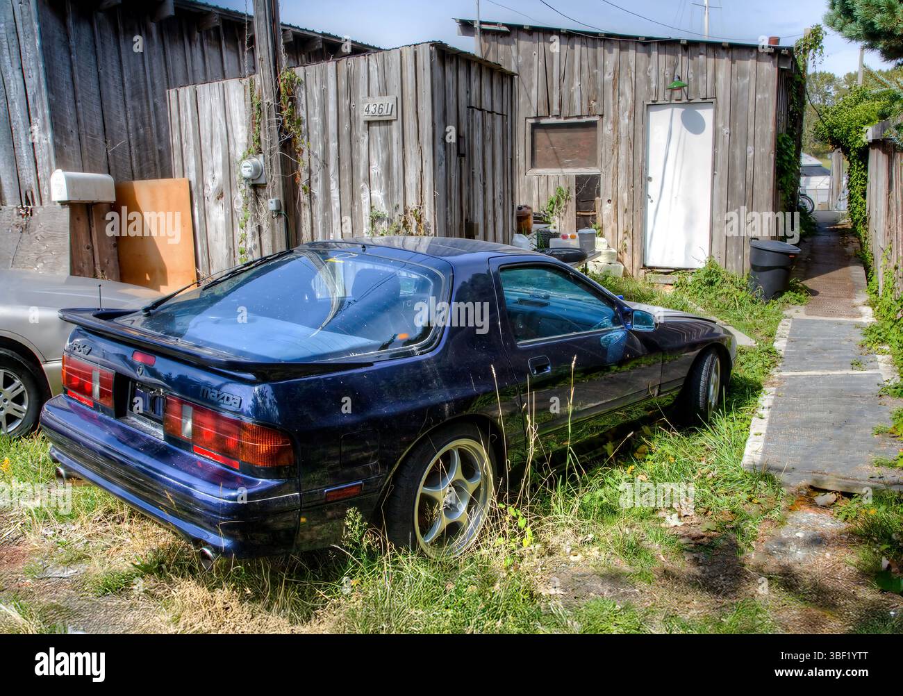 Hinterhof in Ladner BC Stockfoto