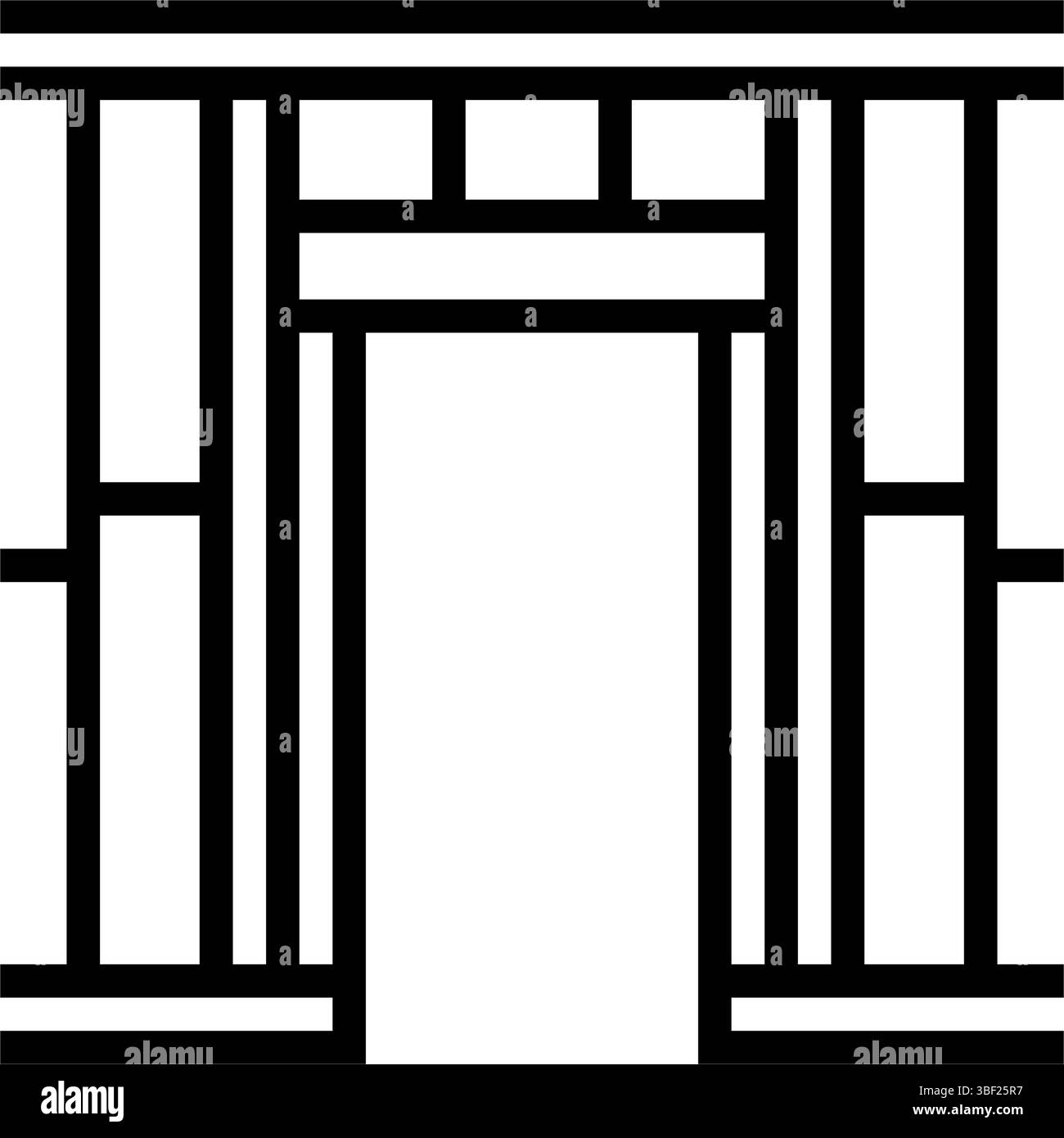 Tür Holzrahmen Haus Linie Symbol Vektor Illustration Stock Vektor