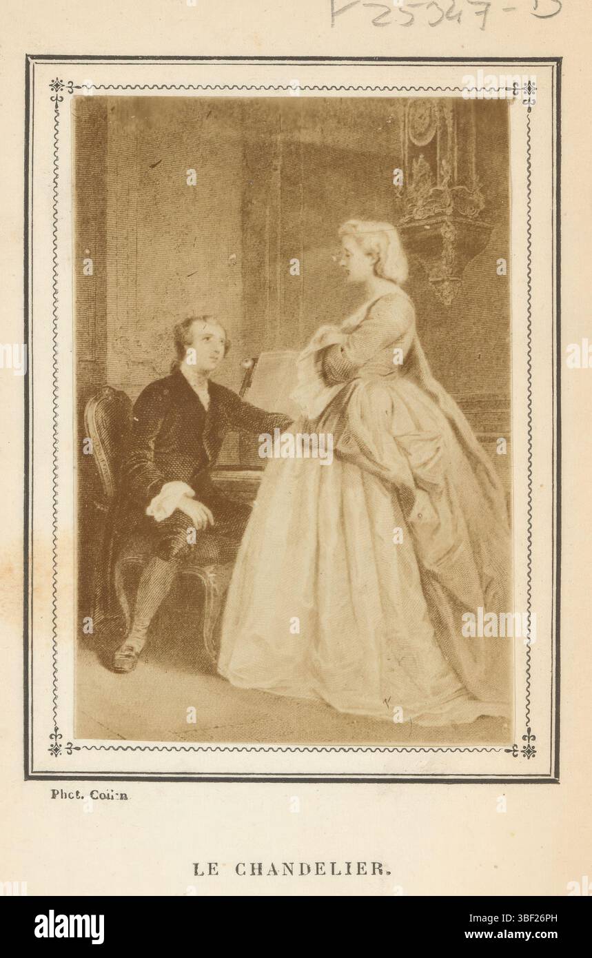 Collin, Fotoreproduktion Gravur 'Le Kronleuchter', Foto, Fotos, Höhe mm, Breite mm, Fotograf, 1855 - 1867, drittes Viertel des 19. Jahrhunderts, Albumindruck Stockfoto