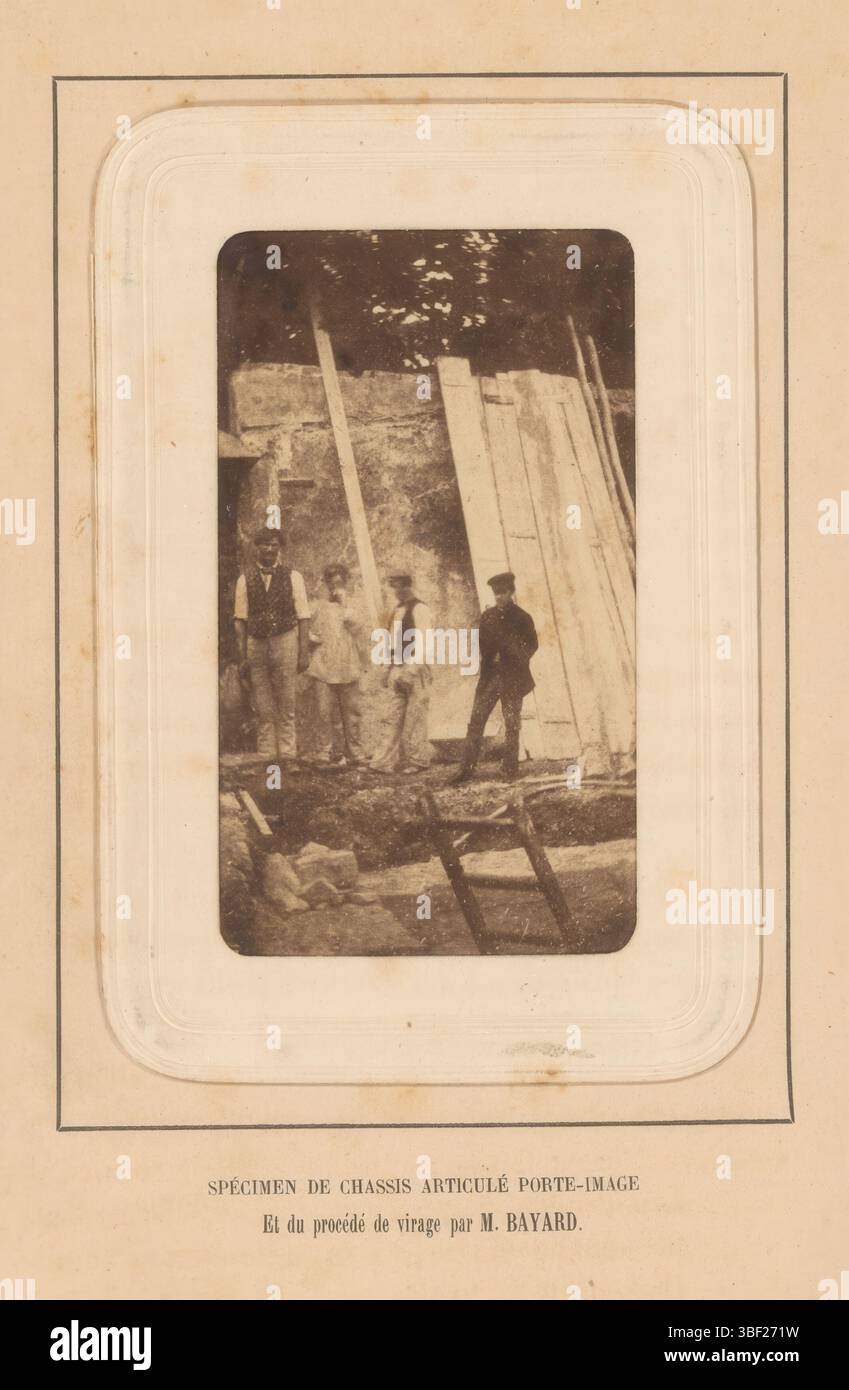 Marion, Gruppe von Männern im Bau, Fotografie, Fotos, Publikation (Veranstaltung), Publikation, Verlag, 1855–1860, 3. Quartal 19. Jahrhundert Stockfoto