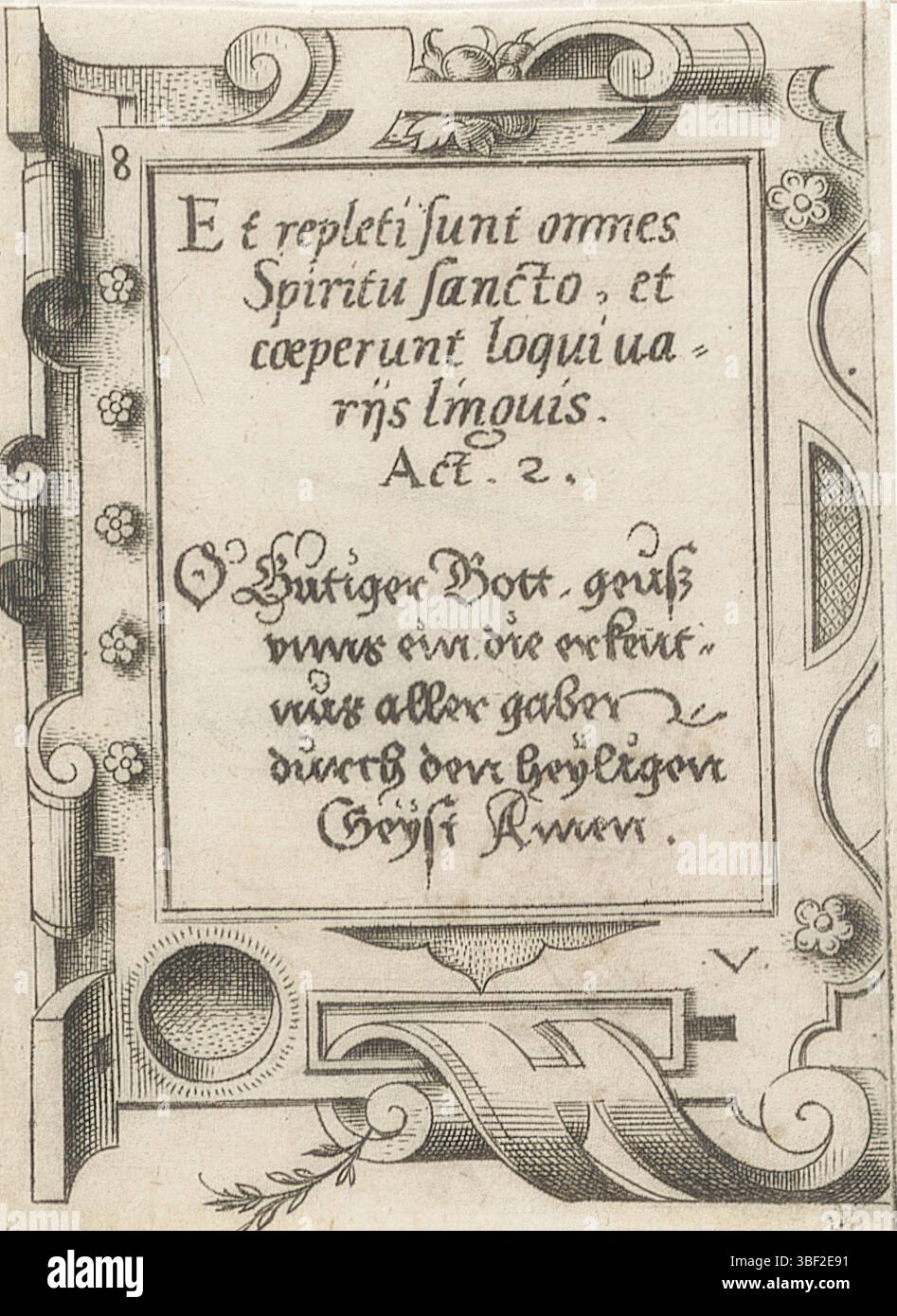Nürnberg, Solis, Virgil, Nar von Wespen und einem Hund angegriffen, verso - handgeschrieben in brauner Tinte, Druck, verso - gestempelt, 91, Höhe 107 mm, Breite 88 mm, Deutsch, 1514 - 1562-08-01, Drucker, 1524 - 1562, Papier, Ätzen, Gravieren, Gravieren (Druckverfahren), Tellerton Stockfoto