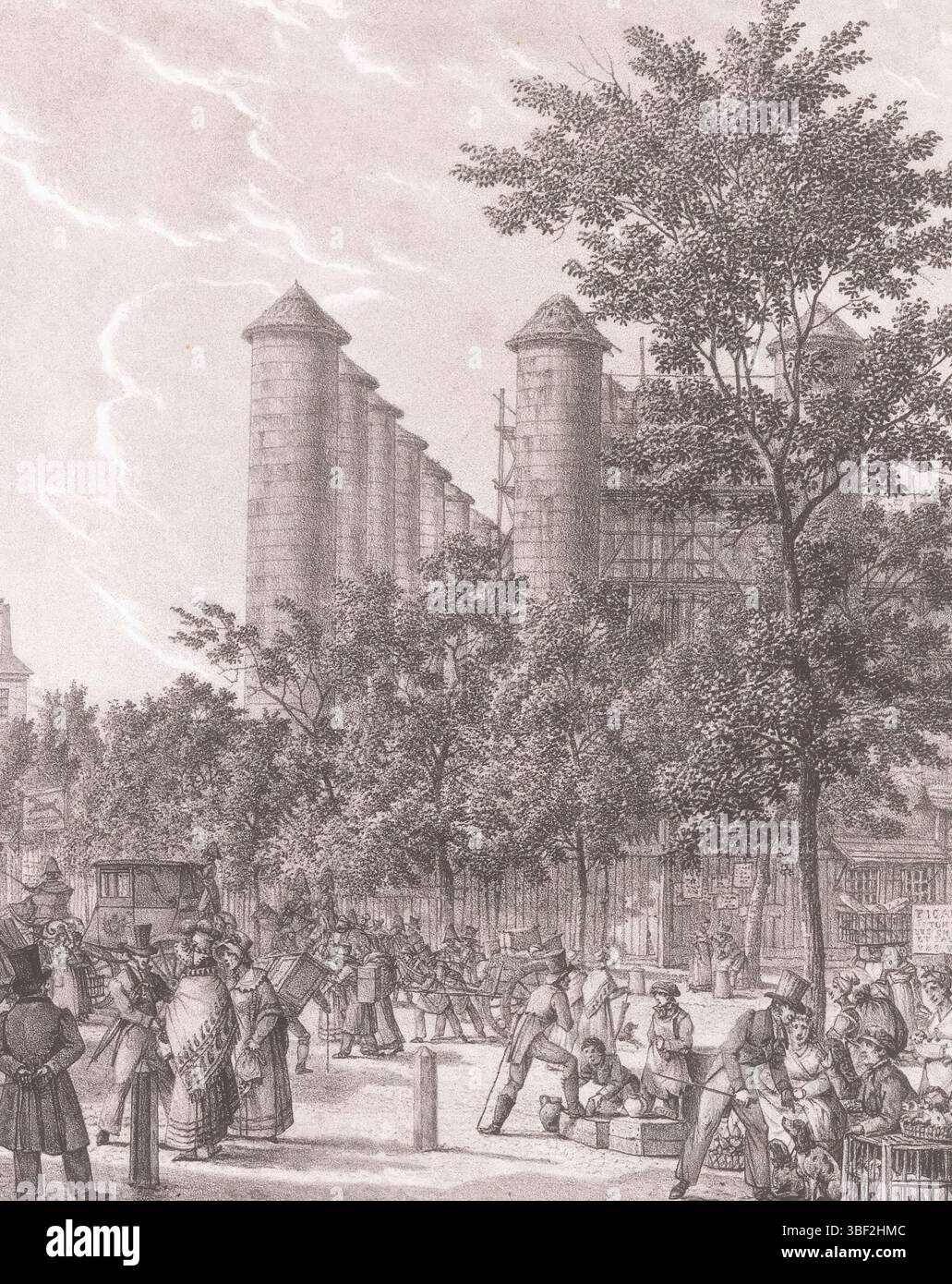 Paris, Schurke, Jean-Francois, Sèvres, Bacler d'Albe, Louis Albert, Promenades malaysiques et lithographiques dans Paris et ses Environment, malerische Ausblicke auf Paris und Umgebung, Boulevard de la Madeleine, Straßenventer, Wanderer und Reisende auf dem Boulevard de la Madeleine, Paris, Druck, Höhe 427 mm, Breite 273 mm, 1761 - 1848, Druckerei, 1822 - 1824, Papier, Lithografie (Technik), Französisch, 1790, Drucker Stockfoto