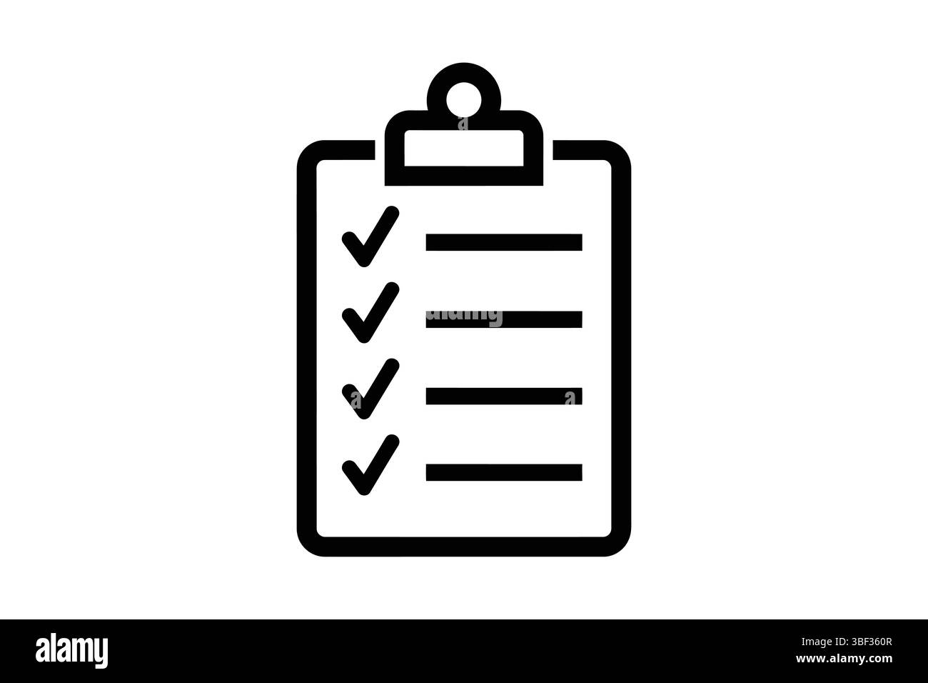 Clipboard-Symbol mit Häkchen und Linien, Vektorgrafik, einfacher Designstil Stock Vektor