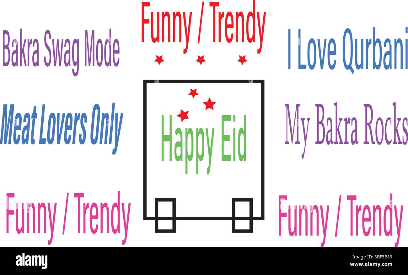 Lustige und trendige Zitate Vector Pack mit Jugendslang und farbenfrohen Text for Humor Print Designs Stock Vektor