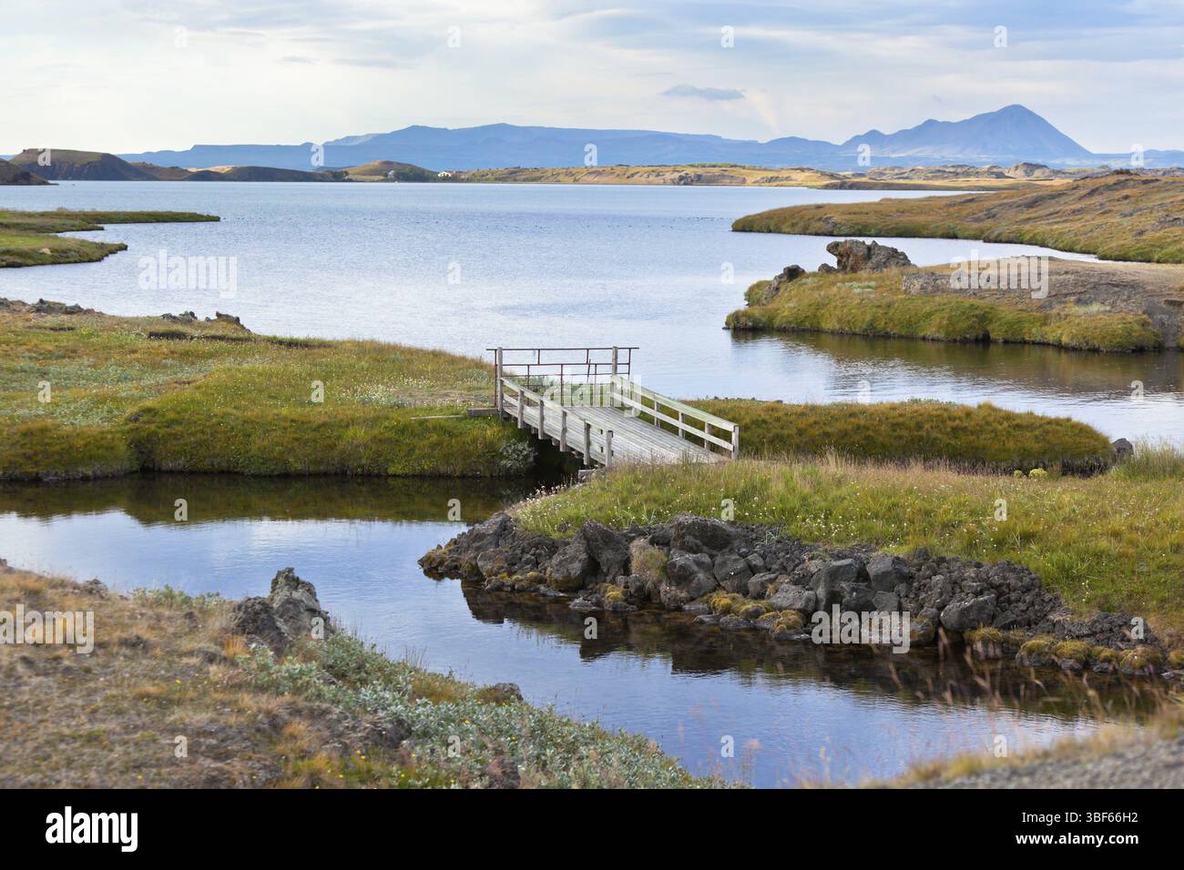 Myvatn See Landschaft in Nordisland. Horizontalen Schuss Stockfoto