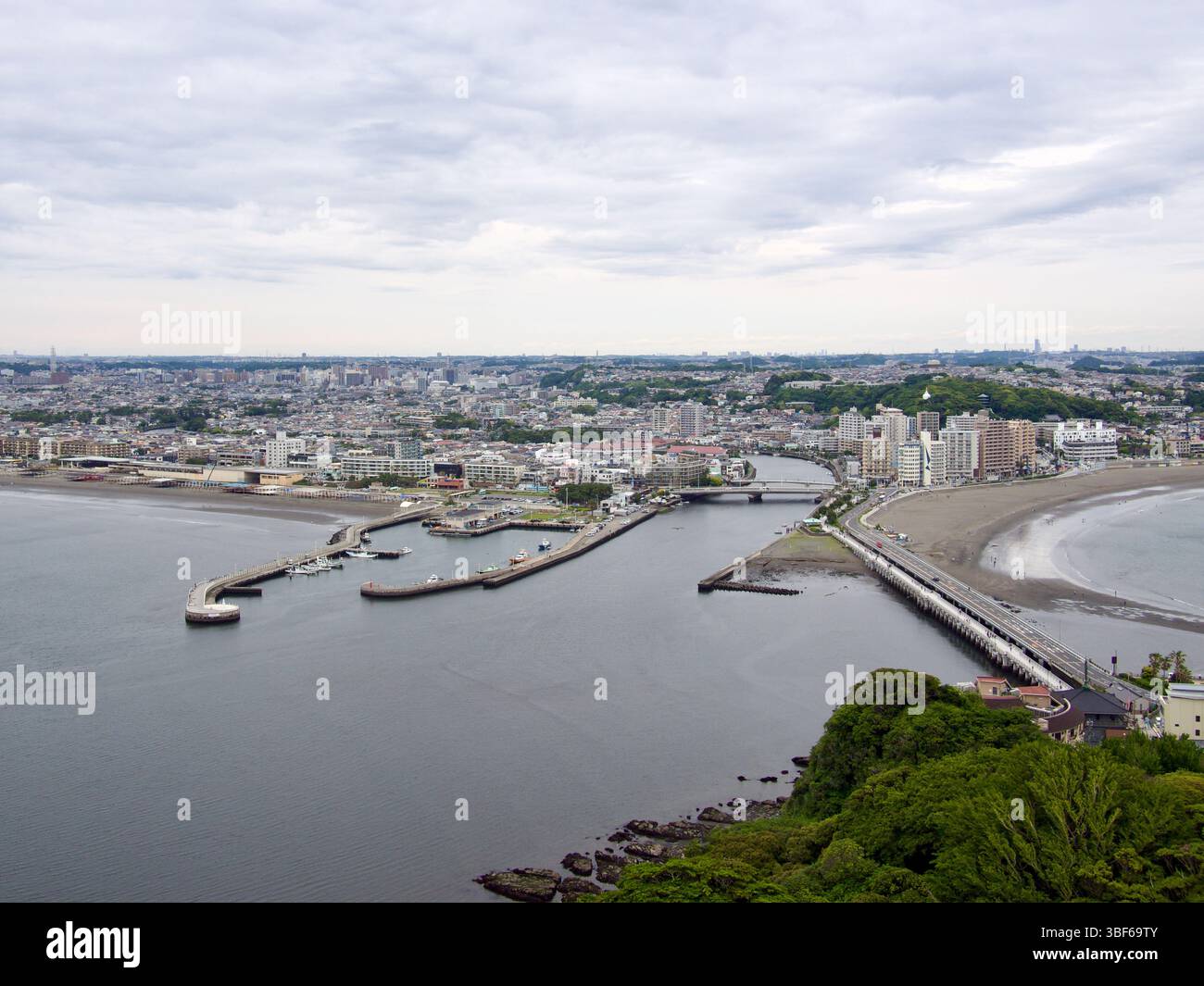 Luftaufnahme von Fujisawa in Kanagawa, Japan. Stockfoto