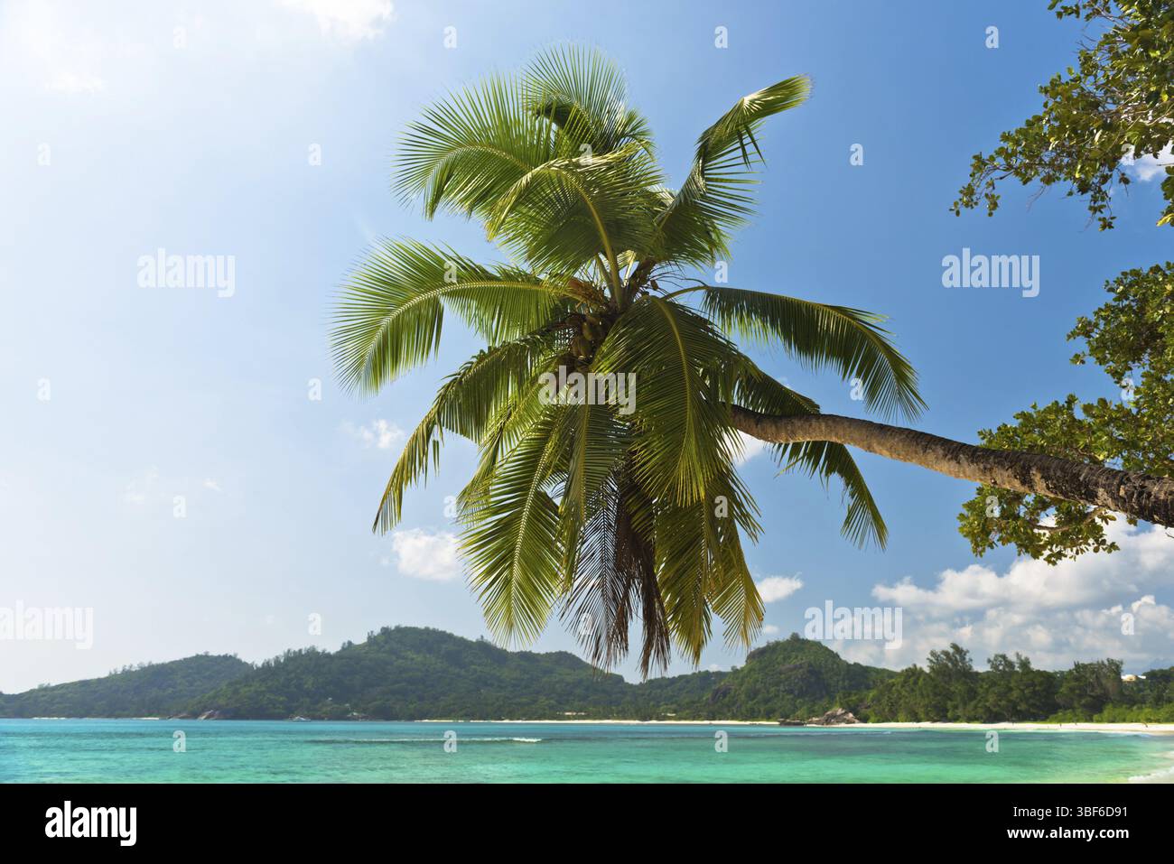 Tropischer Strand auf Mahe Island Seychellen. Horizontalen Schuss Stockfoto