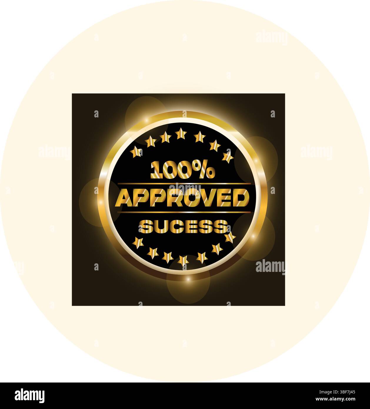 Genehmigtes Logo-Design mit goldenem Gradient – hochwertige, luxuriöse Metallic-Logo-Vorlage für Branding und Unternehmensidentität Stock Vektor