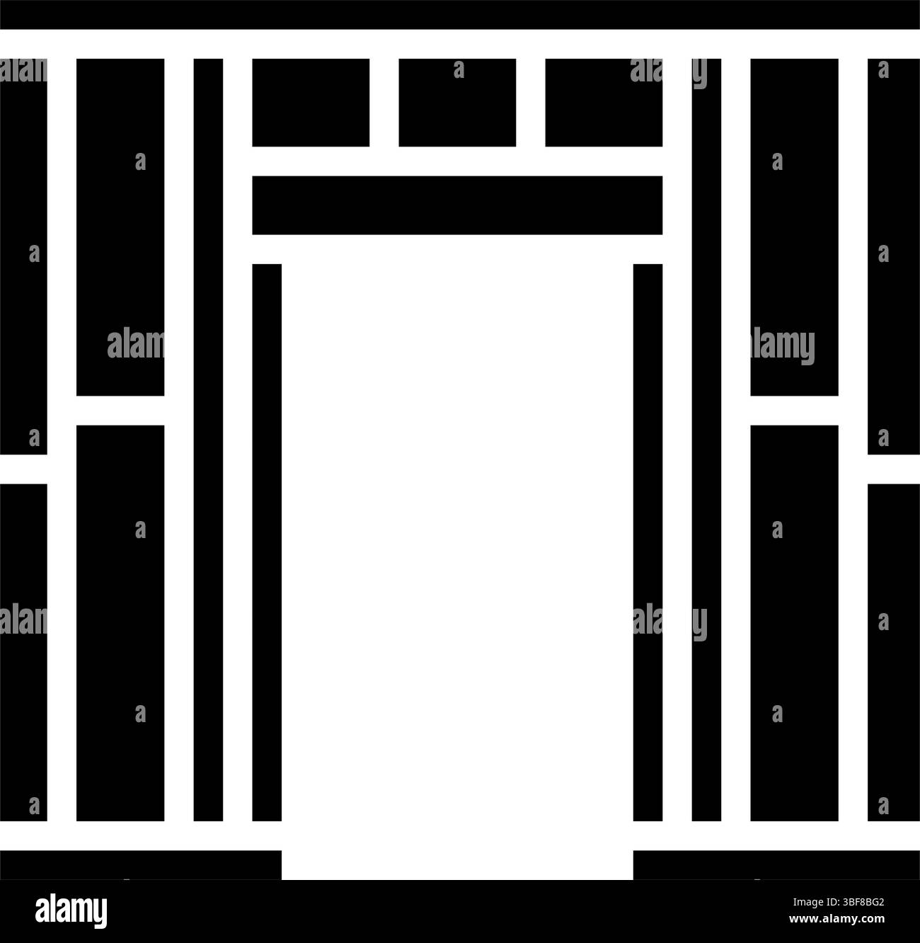 Tür Holzrahmen Haus Glyphe Symbol Vektor Illustration Stock Vektor