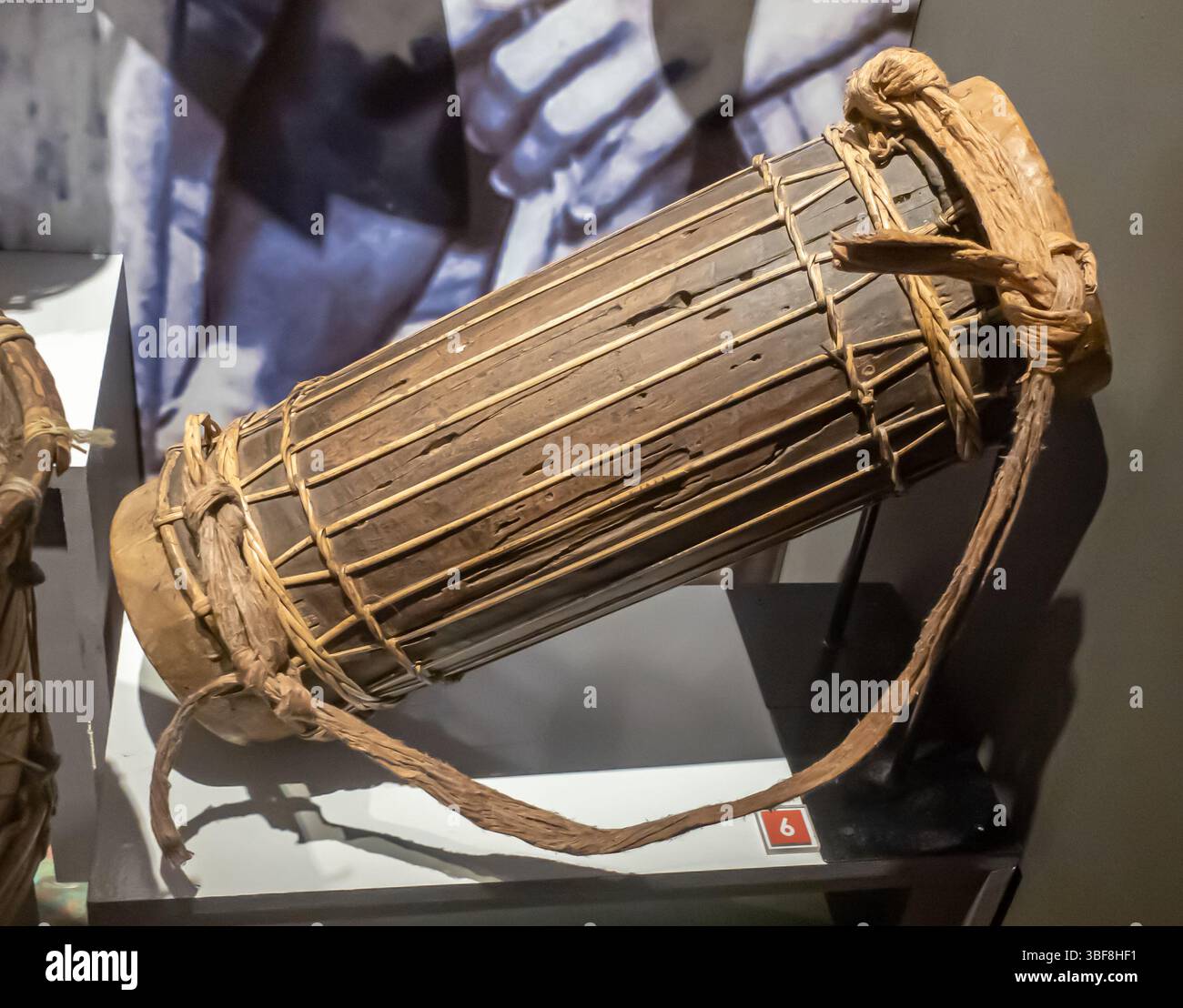 Gendang-Trommel, Ziegenfell, Jah Hut-Stamm, Malaysia Stockfoto