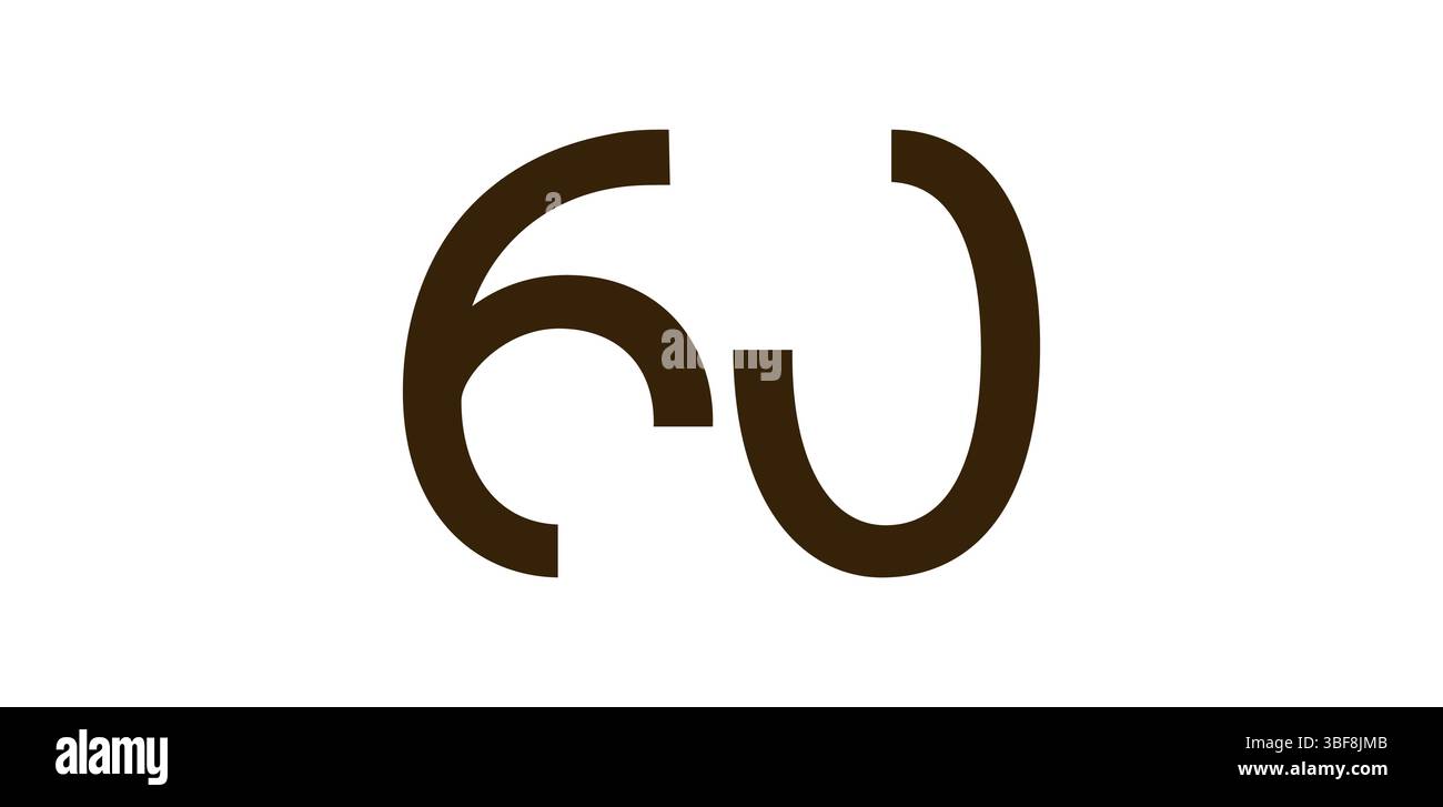 Minimalistische Nummer 60 in modernem Cut-out-Stil, Fett abstrakte Schrift für kreatives Design, Geburtstag, Jubiläum, Poster oder Logo. Vektor Stock Vektor