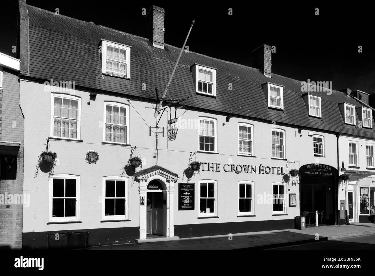 The Crown Hotel, Wetherspoons Pub und Hotel, Biggleswade Town, Bedfordshire County, England, Großbritannien Stockfoto