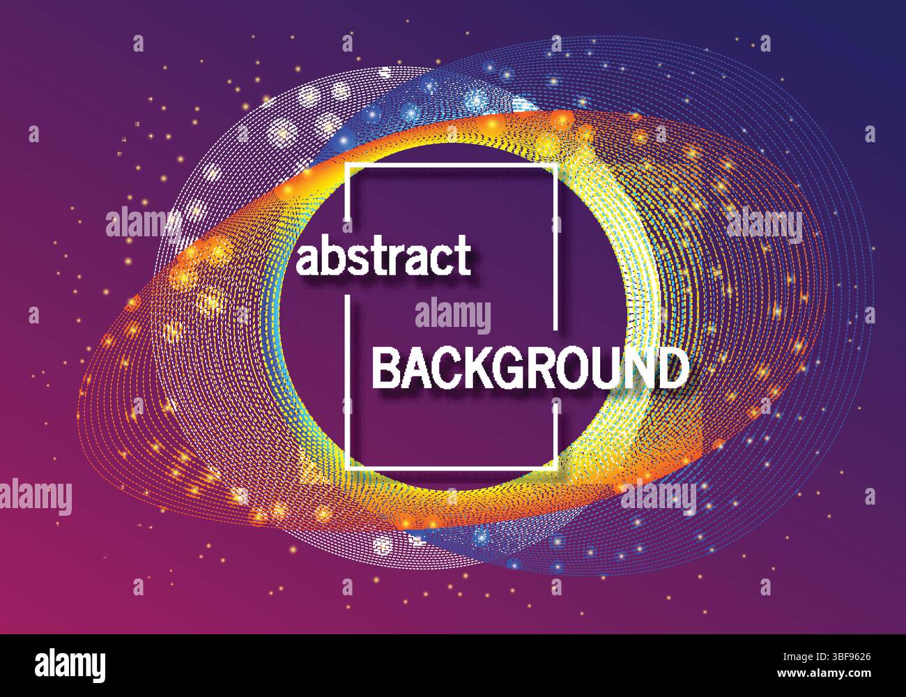 Trendiger geometrischer Hintergrund mit abstrakten Formen und Lichtern. Futuristisches, dynamisches Muster. Vektorabbildung Stock Vektor