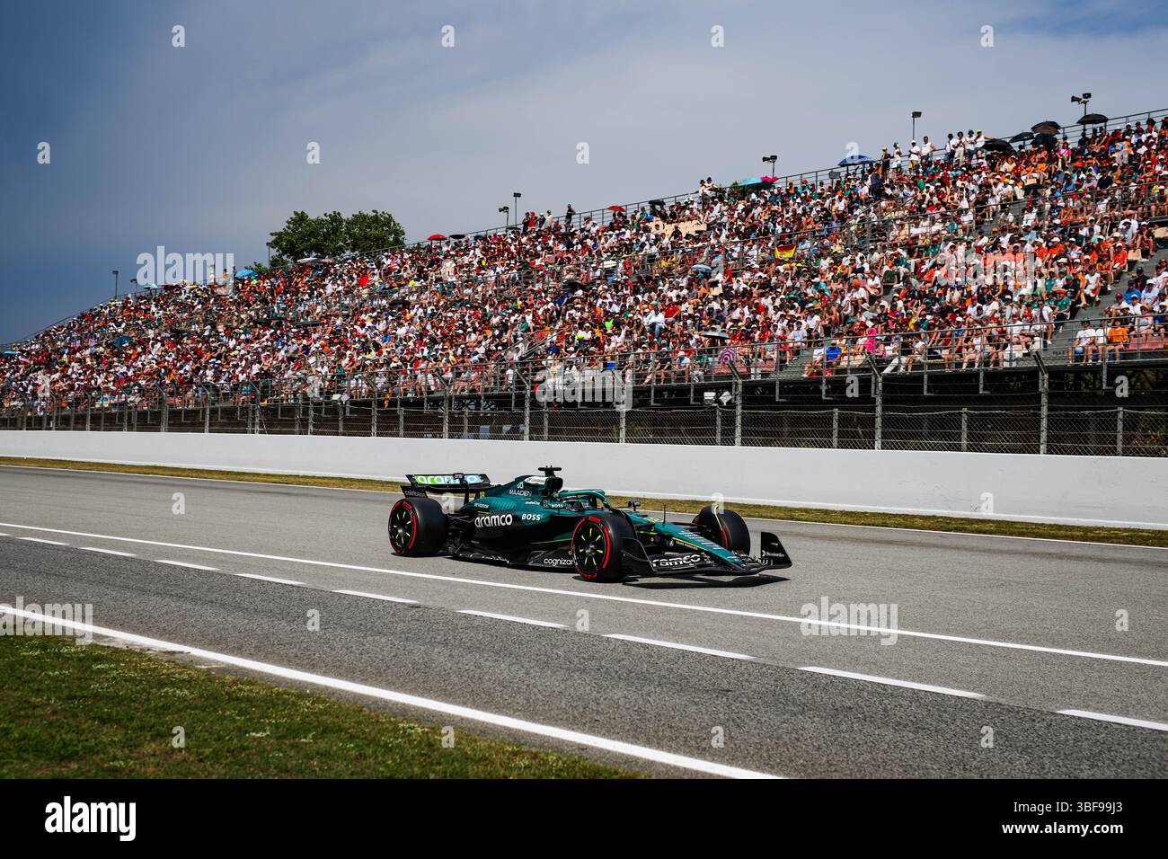 18 WALK Lance (CAN), Aston Martin F1 Team AMR25, Action während der Formel 1 Aramco Gran Premio de Espana 2025, Grand Prix 2025 von Spanien, 9. Runde der FIA Formel-1-Weltmeisterschaft 2025 von Mai 30 bis 1. Juni 2025 auf dem Circuit de Barcelona-Catalunya, in Montmeló, Spanien - Foto Florent Gooden/DPPI Credit: DPPI Media/Alamy Live News Stockfoto