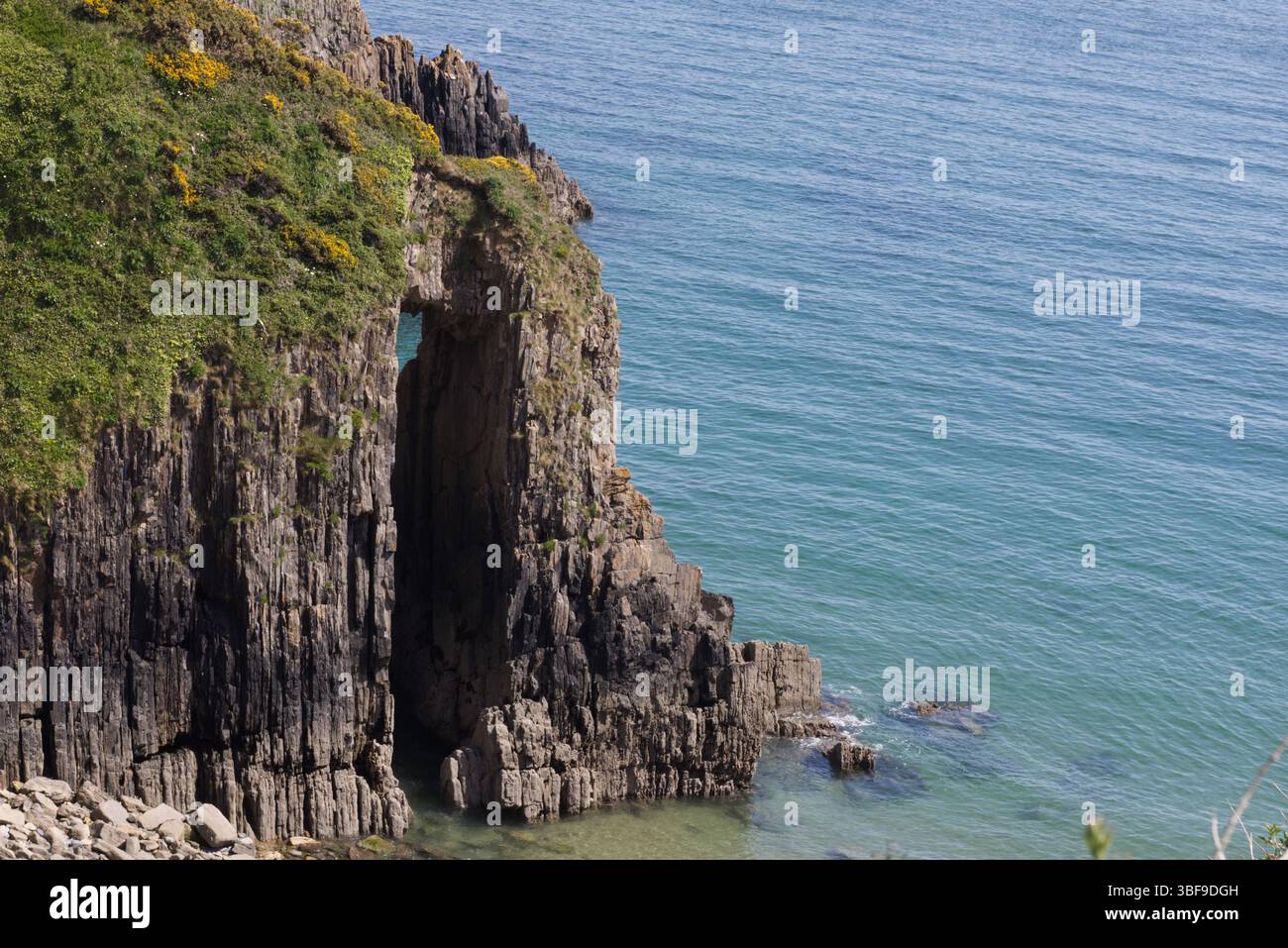 Church Door Cove, Pembrokeshire Coast Path, Manorbier, Wales Stockfoto