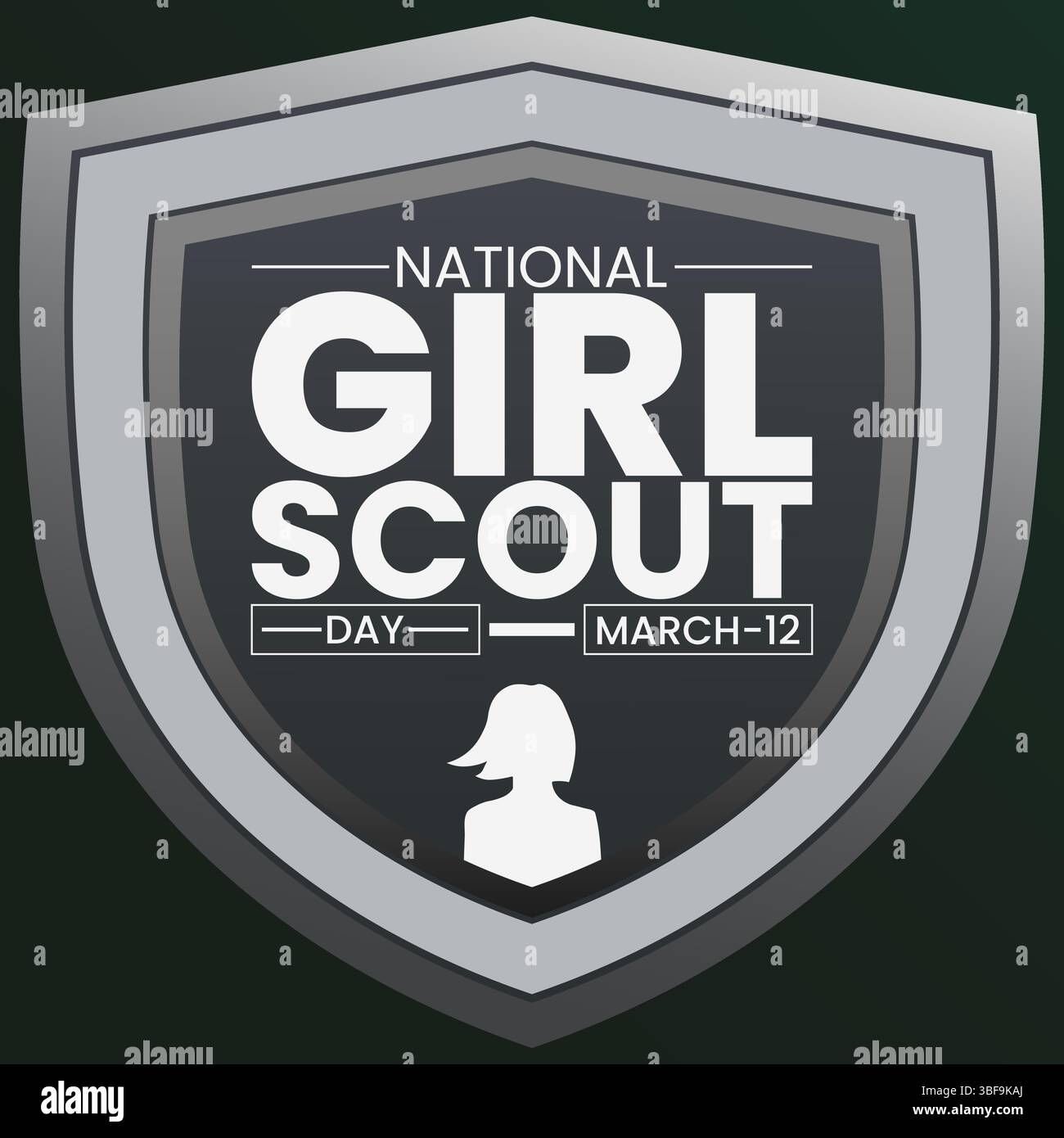 Abenteuer, Freundschaft und Service, Happy National Girl Scout Day Stock Vektor