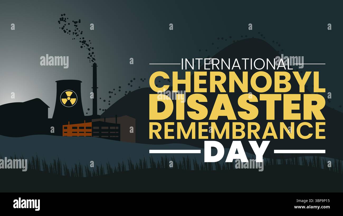 Erinnern Sie sich an Tschernobyl, Lehren aus der Atomkatastrophe Stock Vektor