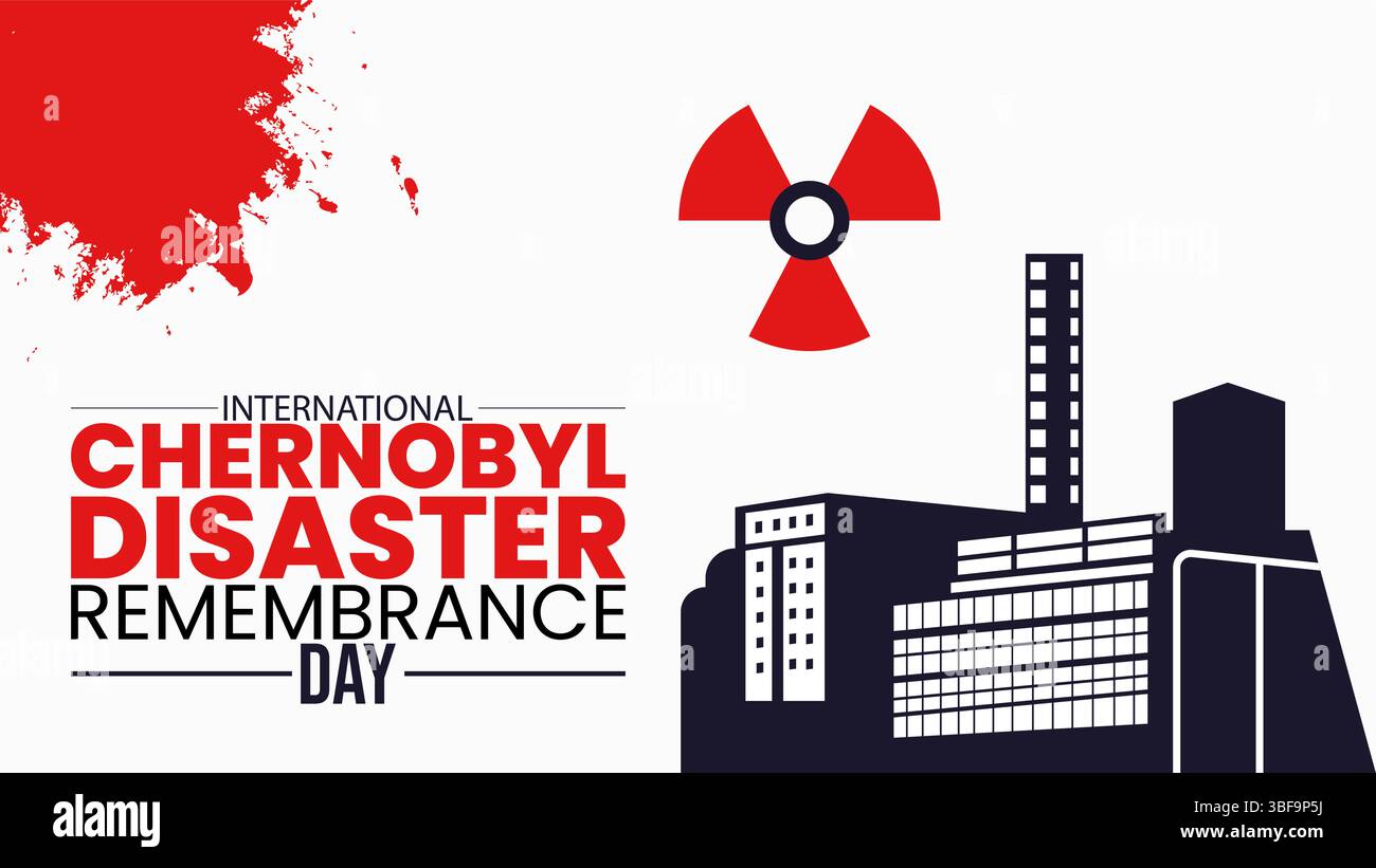 Erinnern Sie sich an Tschernobyl, Lehren aus der Atomkatastrophe Stock Vektor