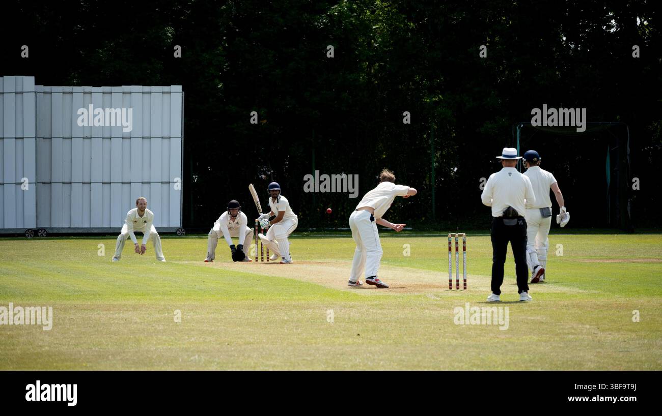 Club Cricket in Stratford-upon-Avon, Warwickshire, England, Großbritannien Stockfoto