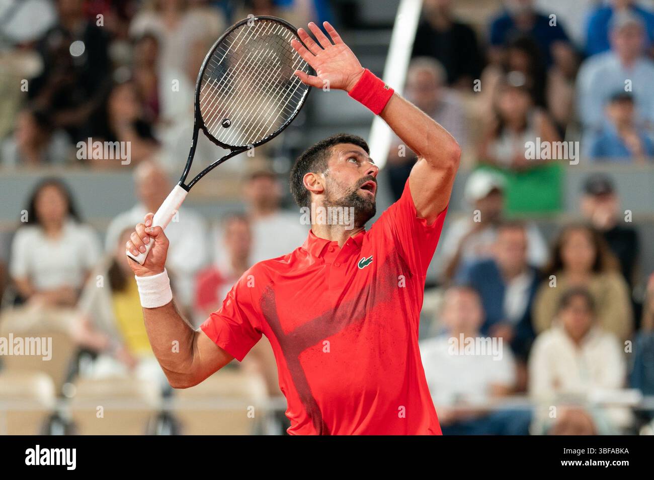 Paris, Frankreich. 31. Mai 2025. PARIS, FRANKREICH - MAI 31: Novak Djokovic von Serbien bei den French Open in Roland Garros am 31. Mai 2025 in Paris. (Foto von Marleen Fouchier/Orange Pictures) Credit: Orange Pics BV/Alamy Live News Stockfoto