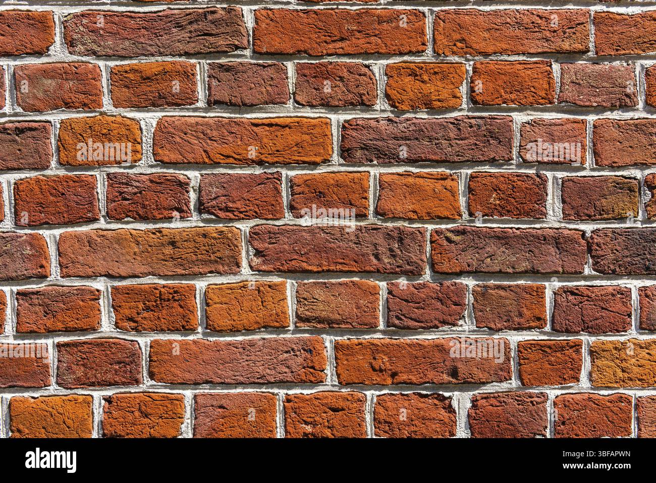 Rote Ziegel Wand Textur Hintergrund. Horizontalen Schuss Stockfoto