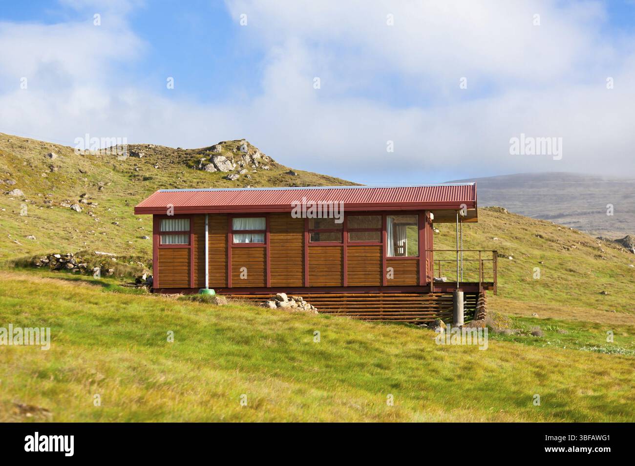 Holzhaus in Westisland. Horizontalen Schuss Stockfoto