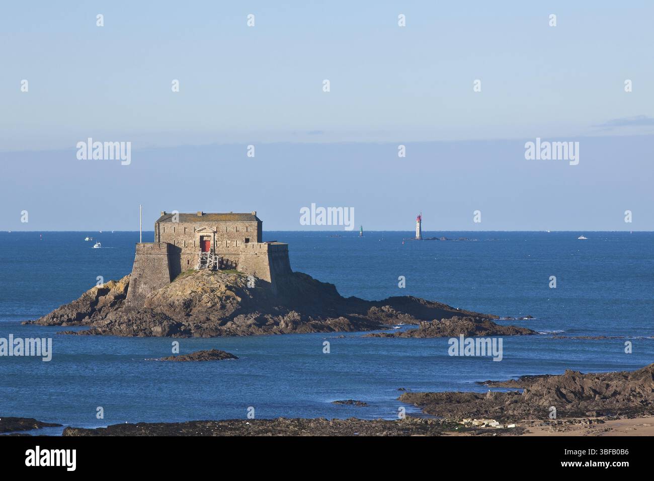 Fort in Saint Malo Frankreich. Horizontale Aufnahme Stockfoto