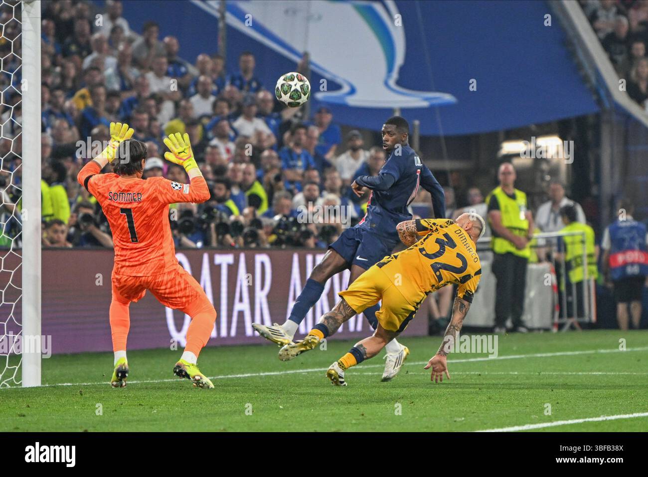 Ousmane Dembele von Paris SG, das während des Spiels im Finale - Paris Saint-Germain FC gegen Inter - Internazionale, UEFA Champions League-Fußballspiel in München, Deutschland, im Mai 31 2025 zu sehen war Stockfoto