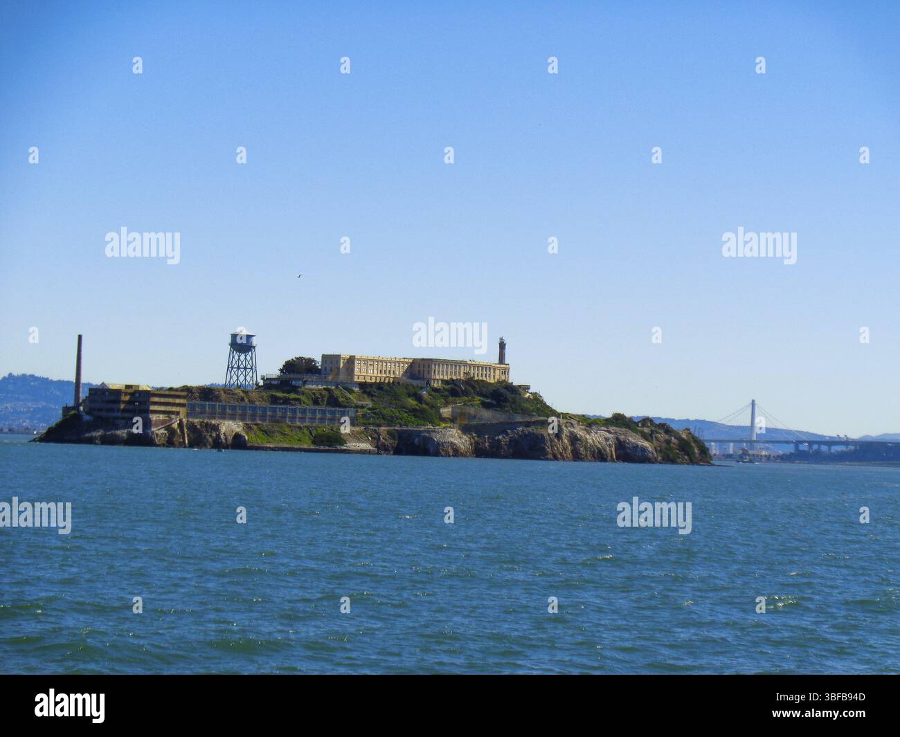 Alcatraz vom Boot aus Stockfoto