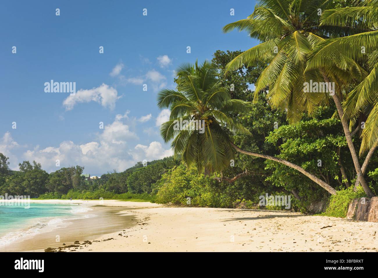 Tropischer Strand auf Mahe Island Seychellen. Horizontalen Schuss Stockfoto