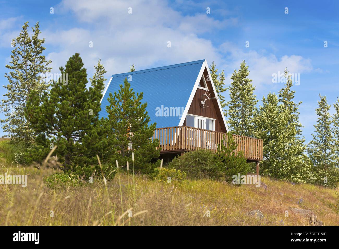 Typisches Ferienhaus in Nordisland. Horizontalen Schuss Stockfoto