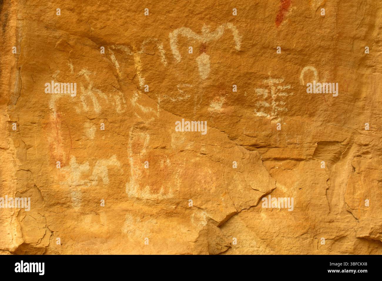White Birds Piktogramme, Canyon Pintado National Historic District, White River Bureau of Land Management, Colorado Stockfoto